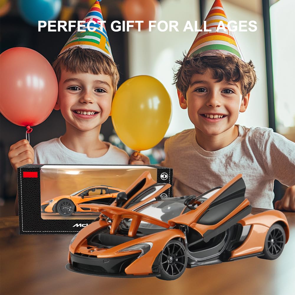 YYC 1:24 Diecast McLaren P1 – Orange Zinc Alloy Model Car with Open Doors & Hood