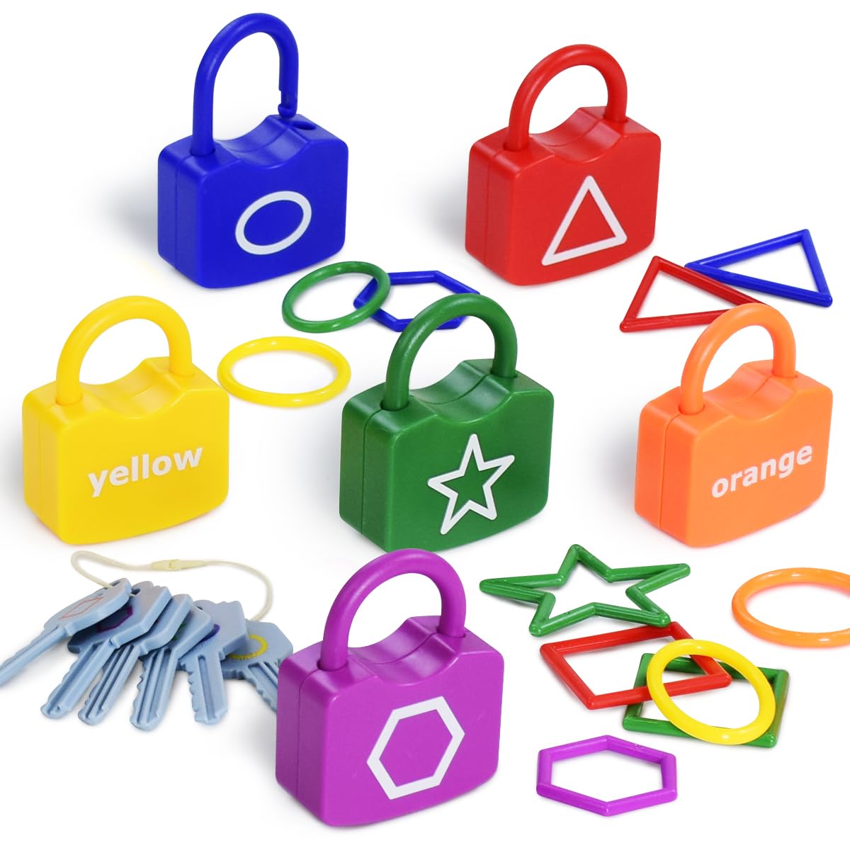YYDeek Montessori Lock & Key Toy for 3-Year-Olds – Color & Shape Matching