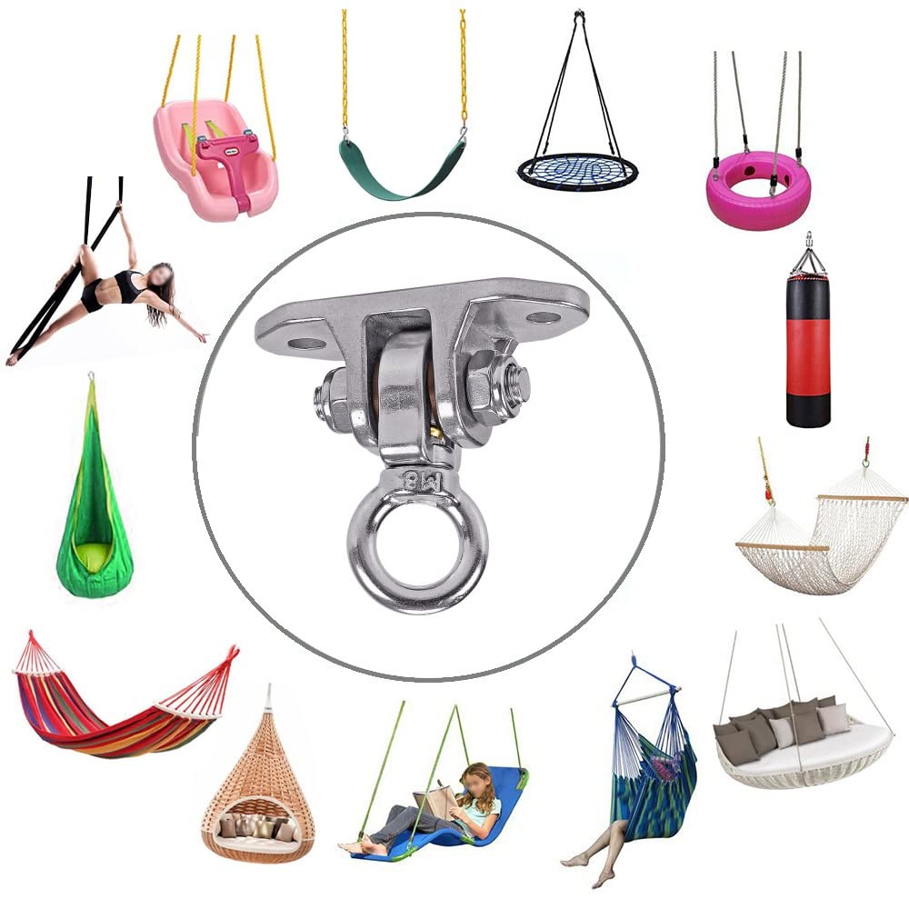 Yyiwhmy Stainless Steel Swing Hanger 180°+360° Ceiling Mount – Heavy Duty, 1200 lb Capacity