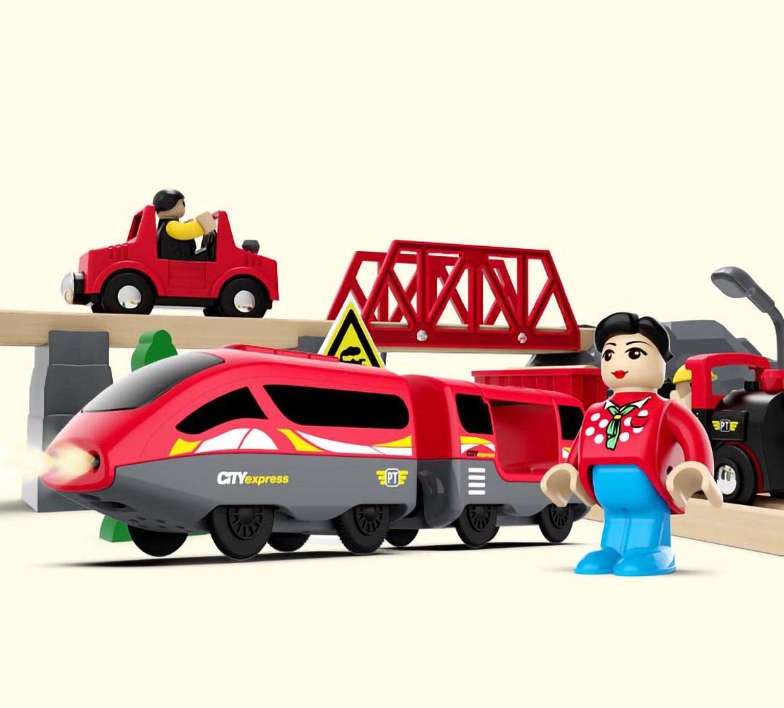 Z MAYABBO Train Track Remote Control Train – Battery-Operated Locomotive for Toddlers, Fits Major Brand Rails