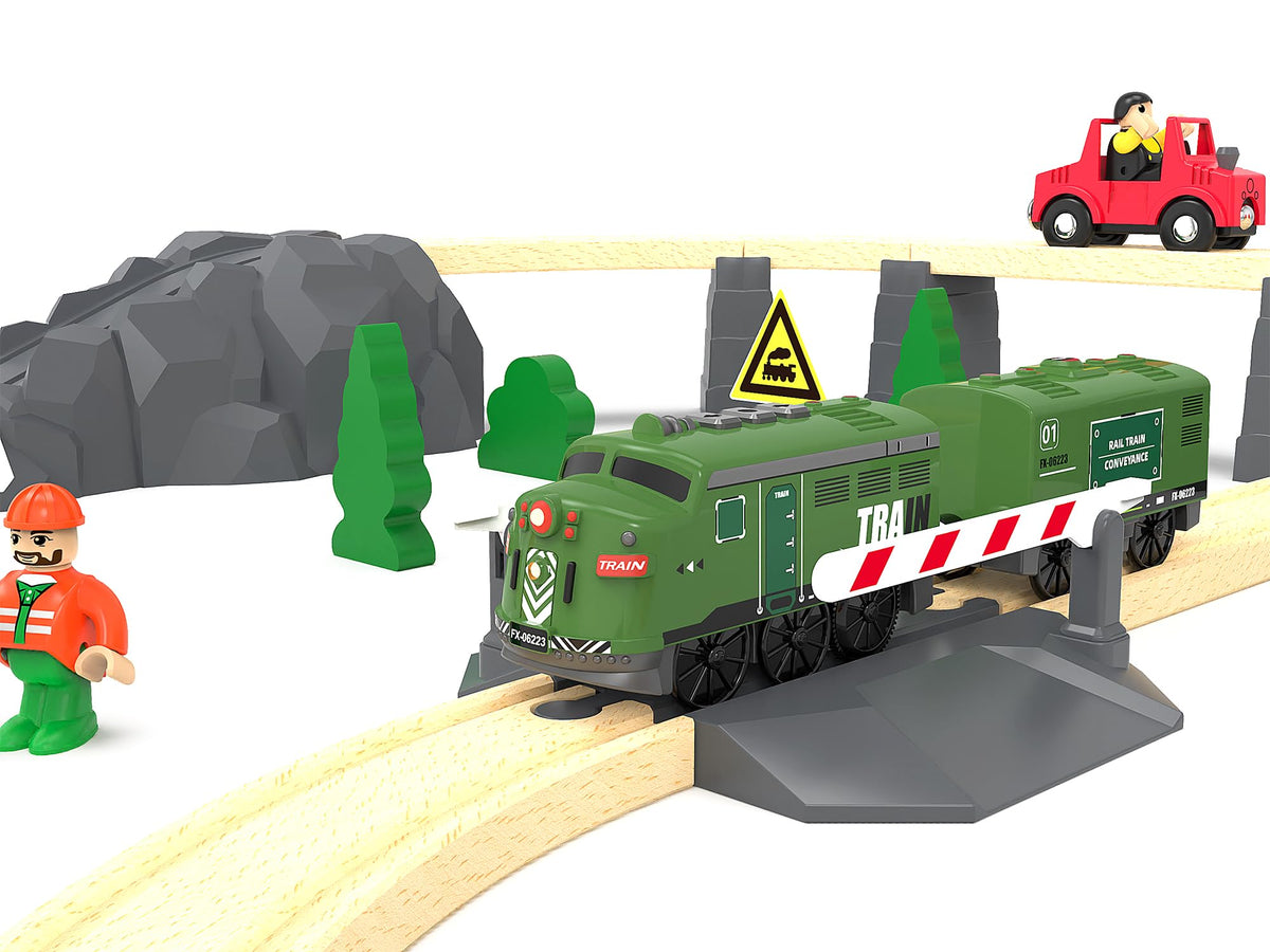 Z MAYABBO Train Toy Remote Control Locomotive – 24G Battery-Powered Set for Wooden Tracks (Thomas, Brio, Chuggington Compatible)