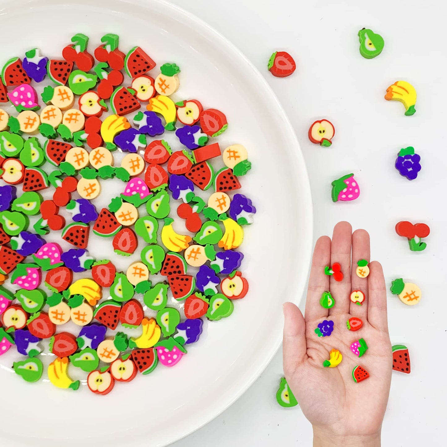ZAKVOOR 300 Pieces Fruit Mini Erasers – Assorted Novelty Erasers Bulk