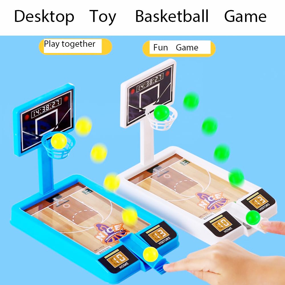 Zasnynua 2 Pack Tabletop Basketball Game Toys – Desk & Office Fun for Kids and Adults