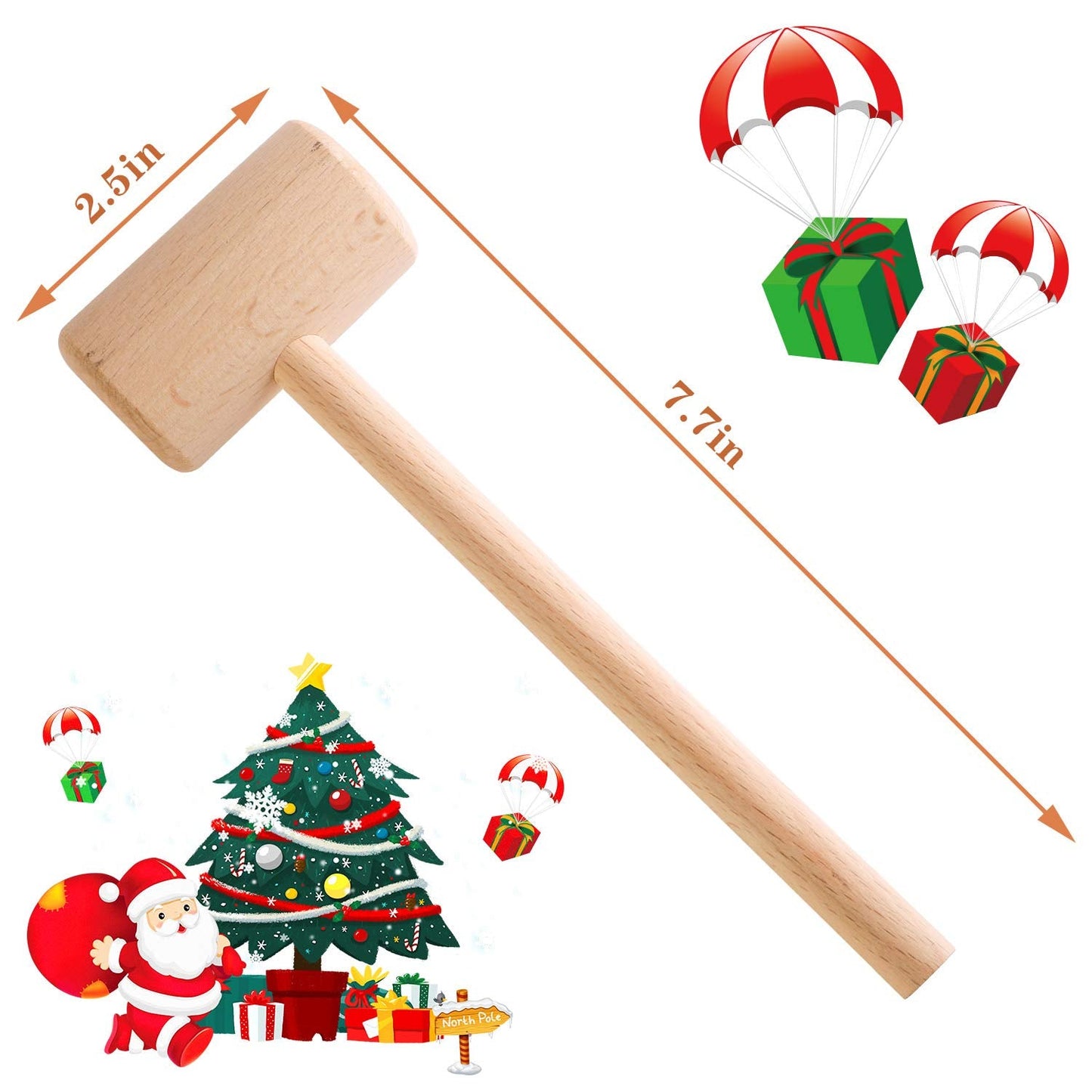 ZAUGONTW Wooden Crab Mallet – Mini Hammer for Shellfish, Crab Cakes & Kitchen Prep