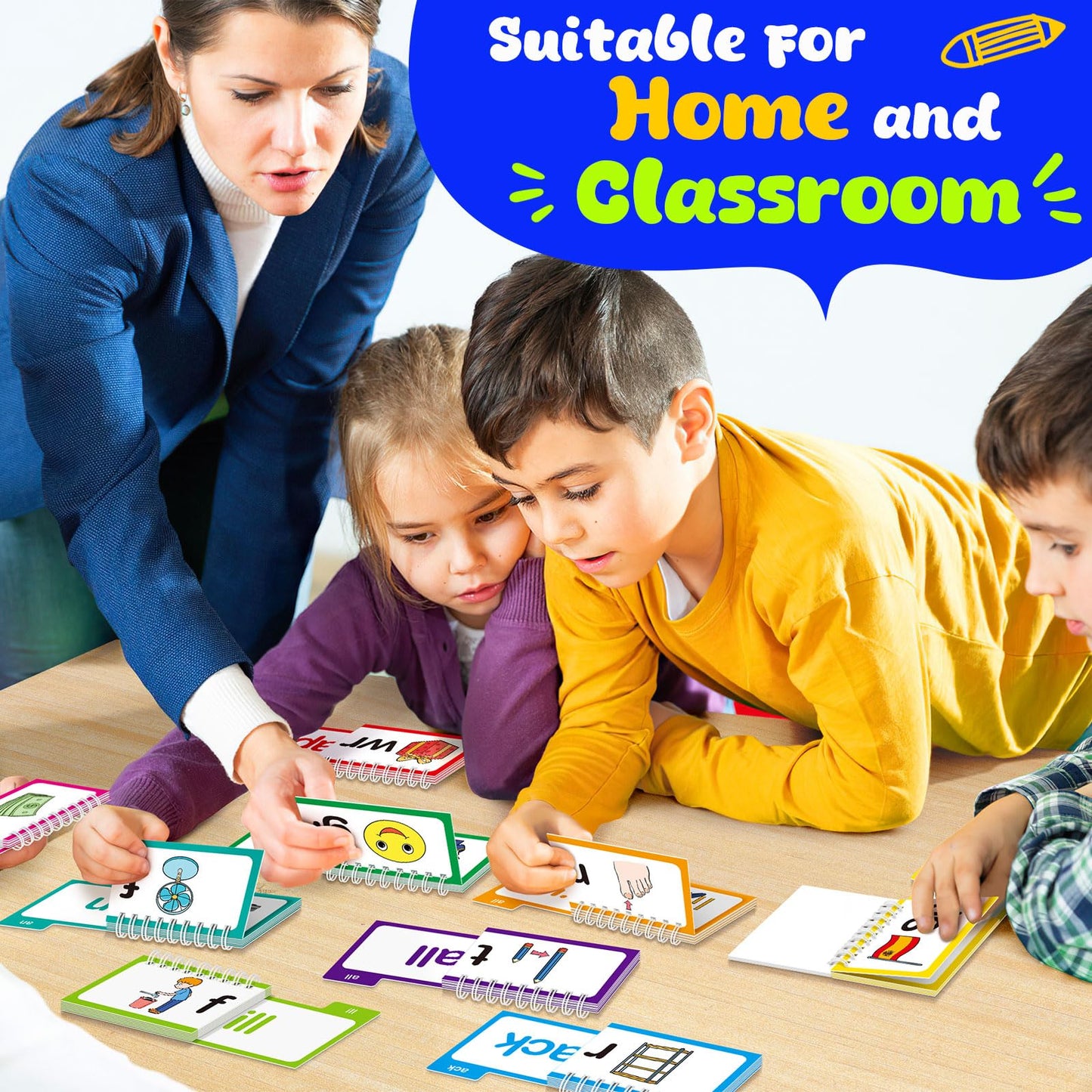Zazopup 30 Read and Rhyme Flip Books – Word Family Phonics & Sight Words for Kindergarten & Homeschool