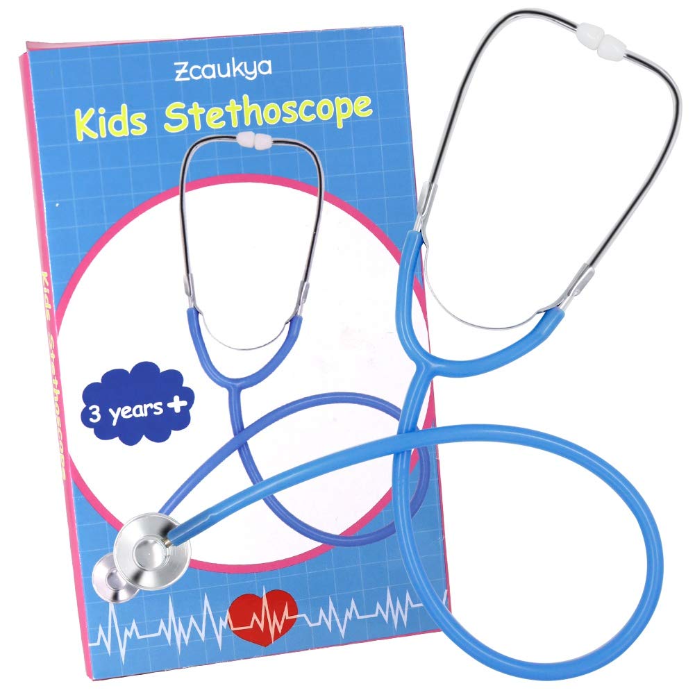 Zcaukya Kids Stethoscope – Real Working Doctor Toy for Kids (Blue)