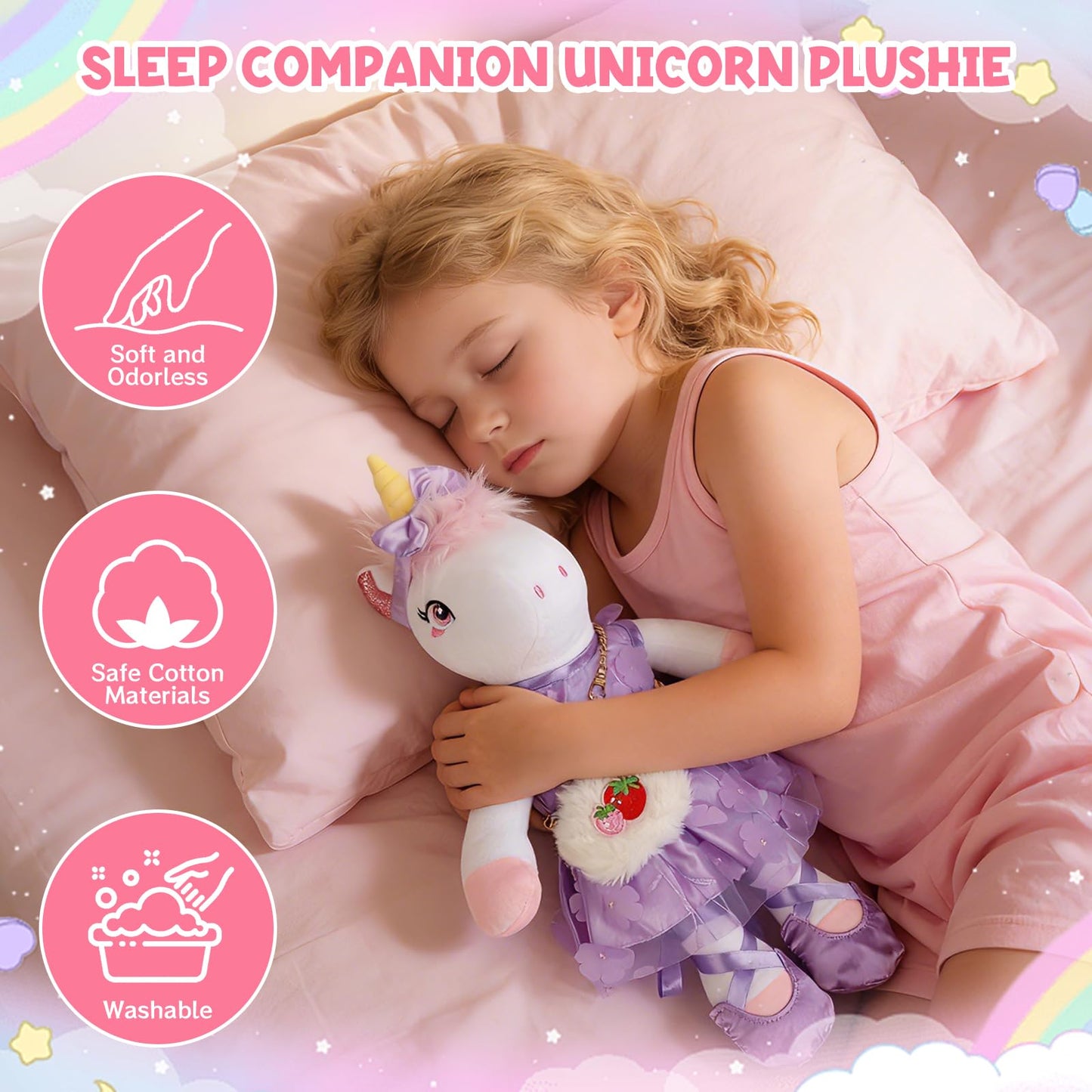 ZeffuLyne Unicorn Dress-Up Set for Girls 4-8 | 11-Piece Ballet Plush Gift