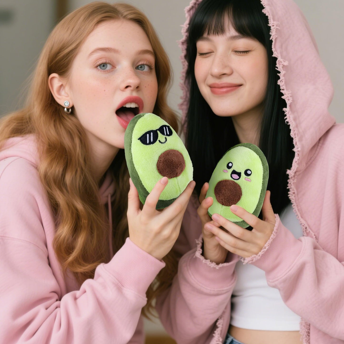 ZENLIV Emotional Support Avocados Plush – 5 Soft Pals with Carrying Basket