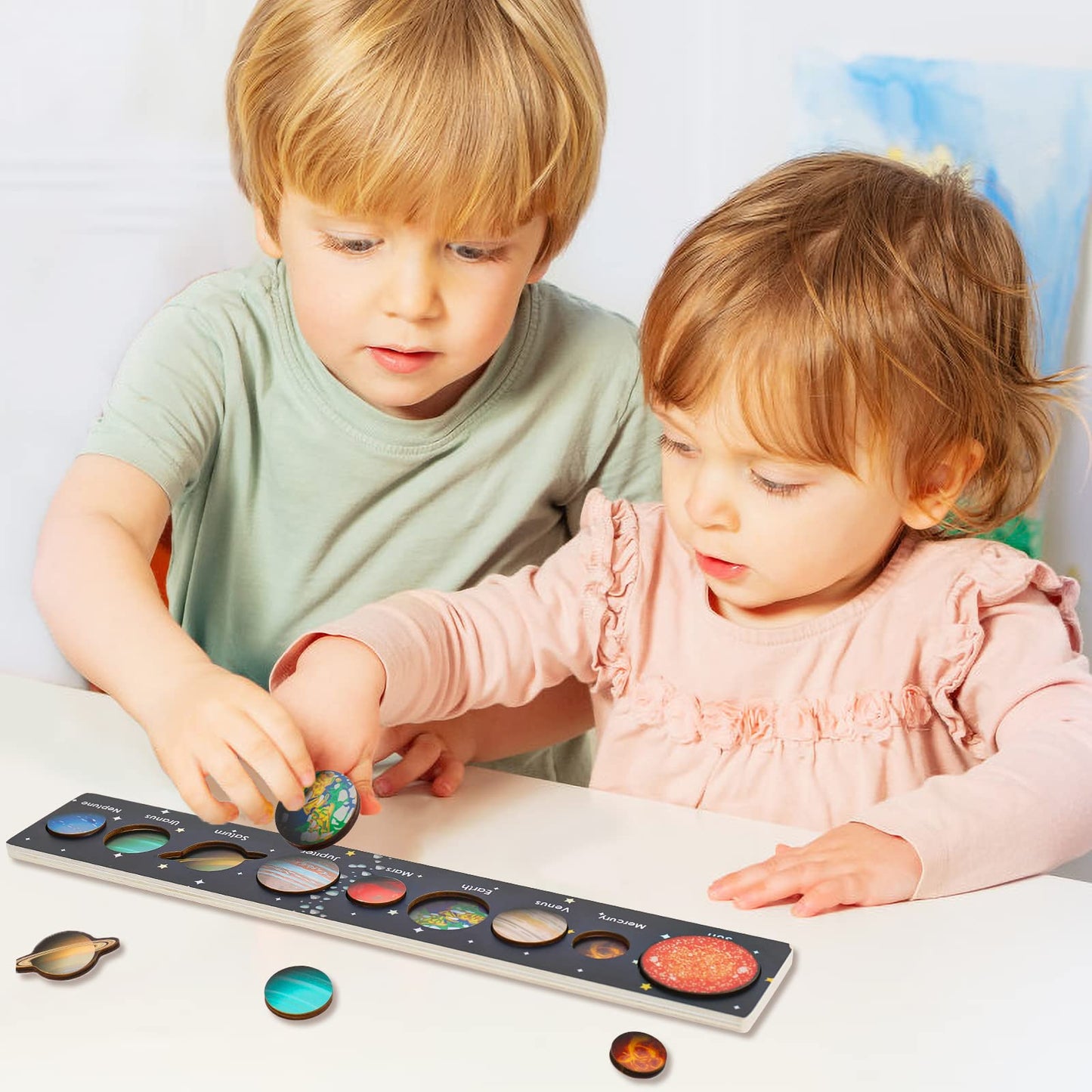 Zeoddler Solar System Puzzle for Kids 3–6 | Wooden Space Toys