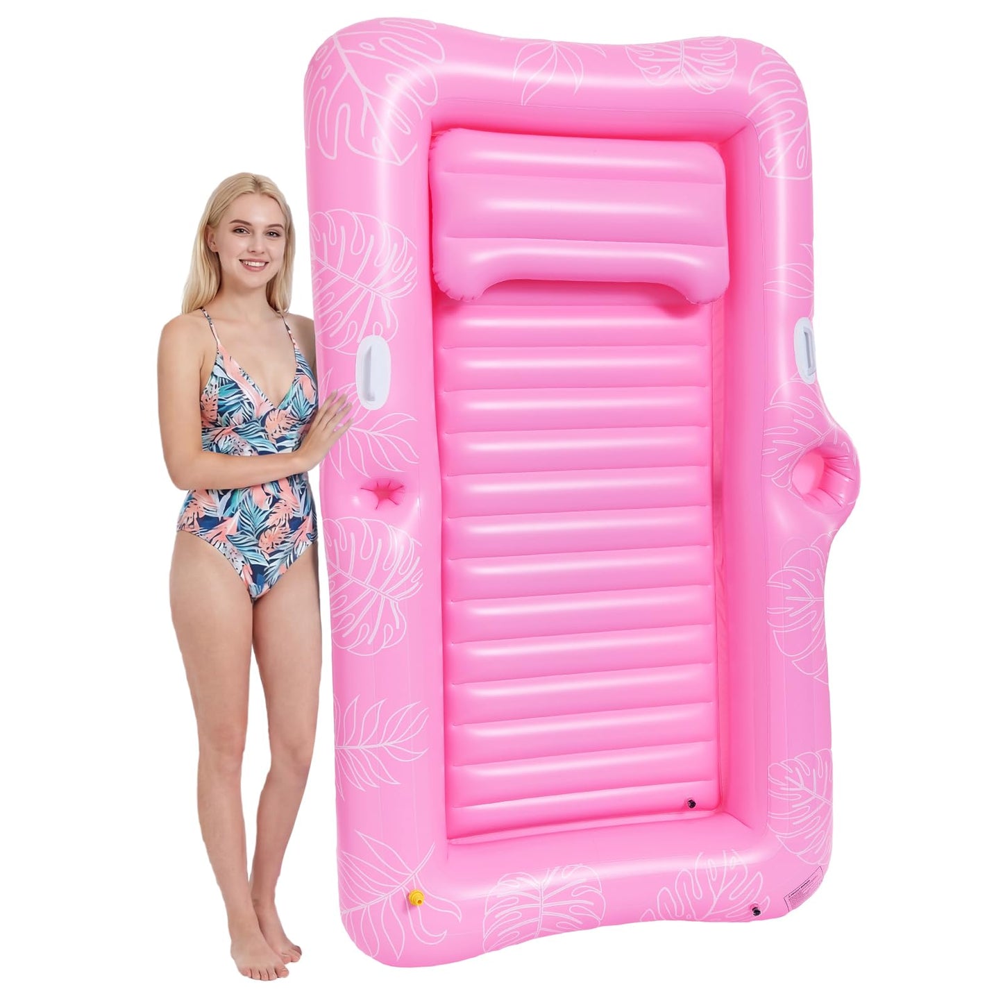 Zeraty Inflatable Tanning Bed Pool Lounger – 2-in-1 Floating Lounger for Adults, 330 lb Capacity