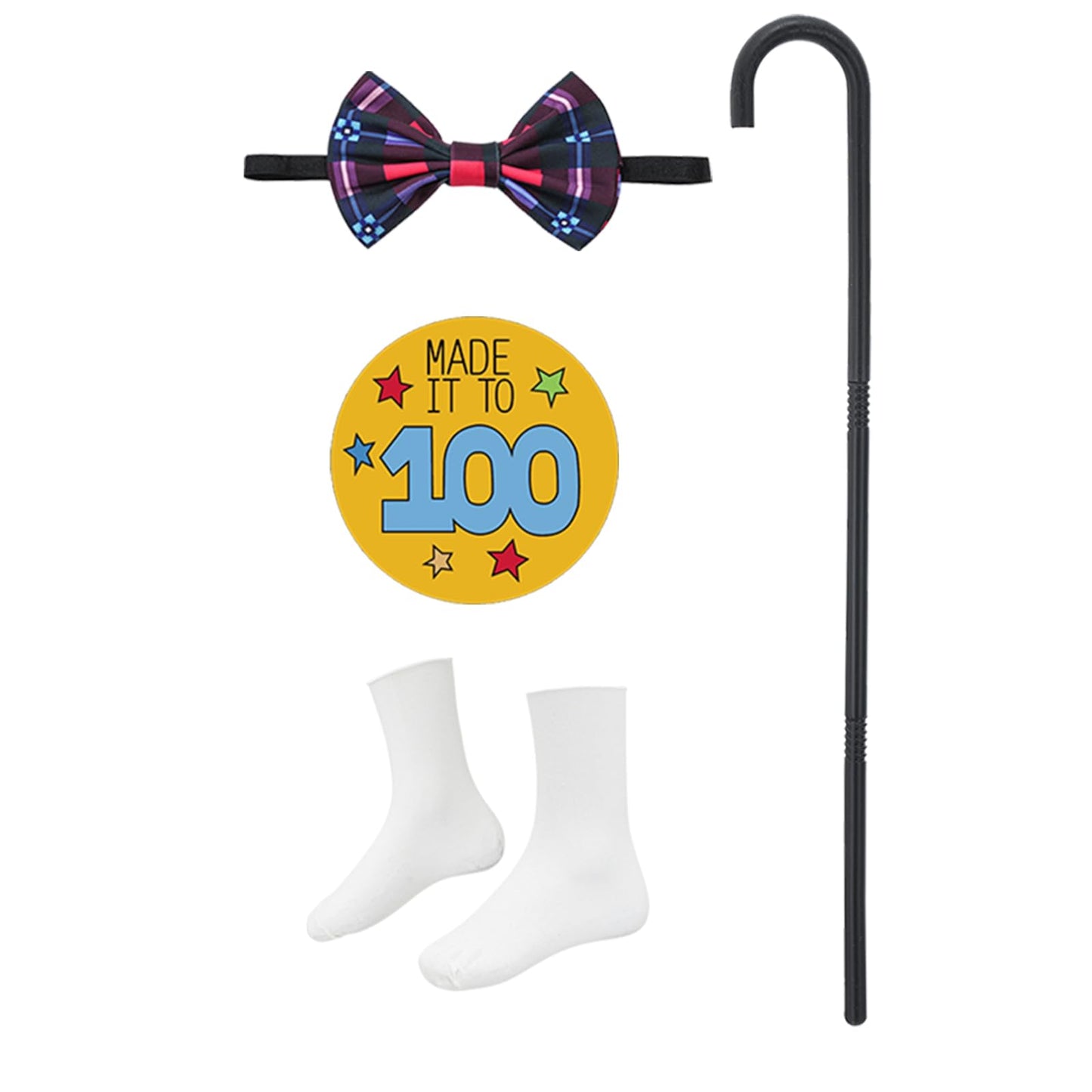ZeroShop Old Man Costume for Kids – 100th Day of School Grandpa Outfit – 10-Piece Dress Up Set