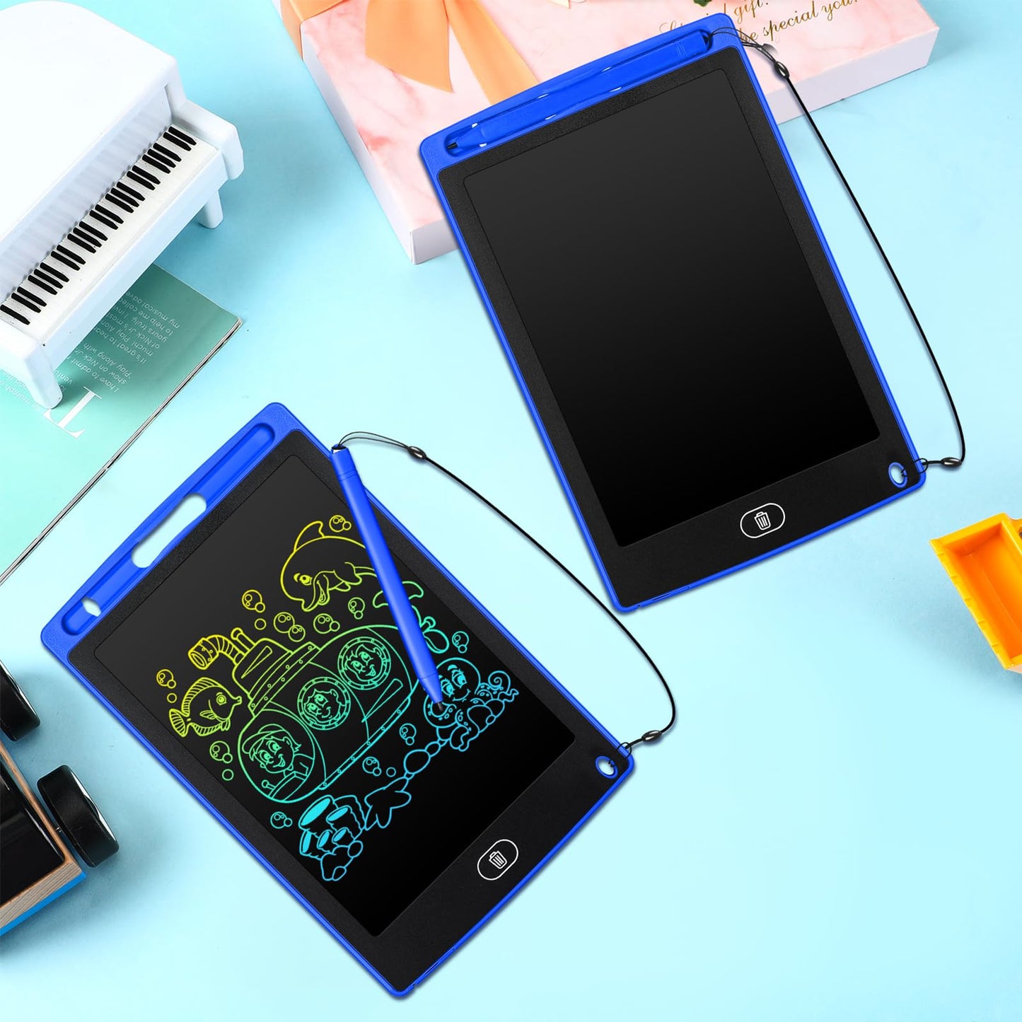 Zhehao 32-Piece LCD Writing Tablet Blue – 8.5-Inch Doodle Board for Kids Aged 3-10
