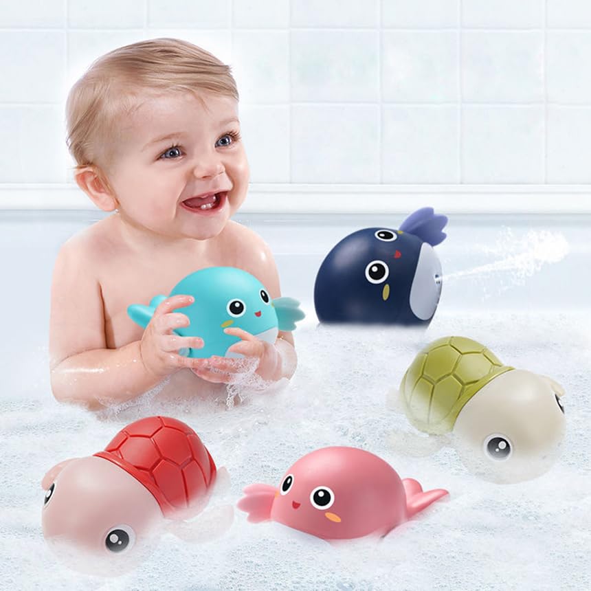ZHFUYS Bath Toy Set - 5 Pack Wind-Up Animal Toys for Toddlers 1-3
