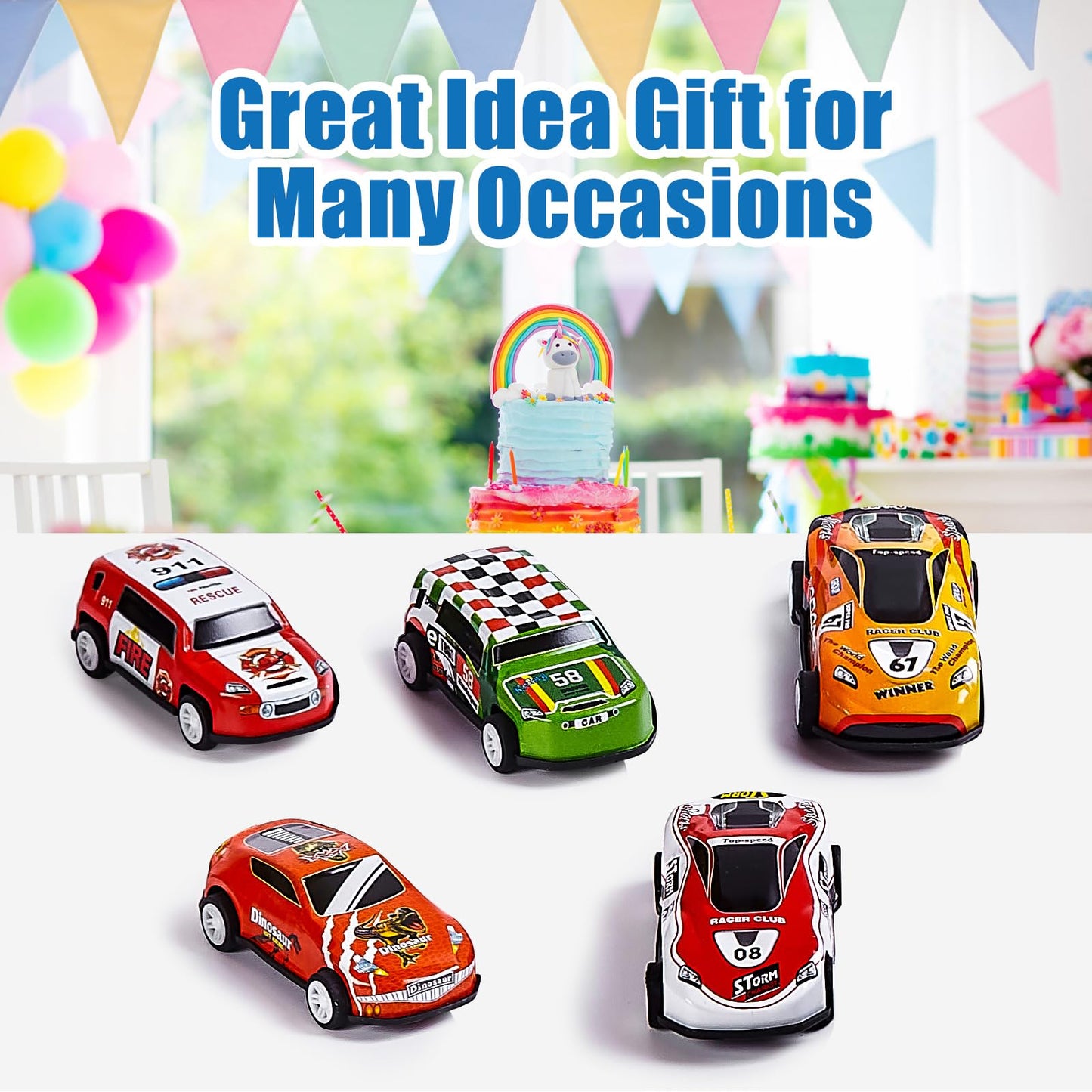 ZHFUYS 36-Piece Metal Pull Back Cars Set for Kids 3-8 | Durable, Safe, Colorful Toy Cars