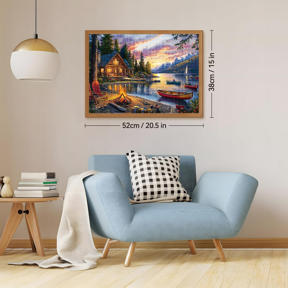 Zhiseoyi 500-Piece Jigsaw Puzzle – Scenic Lakeside Cabin, Interlocking Pieces, 1:1 Poster