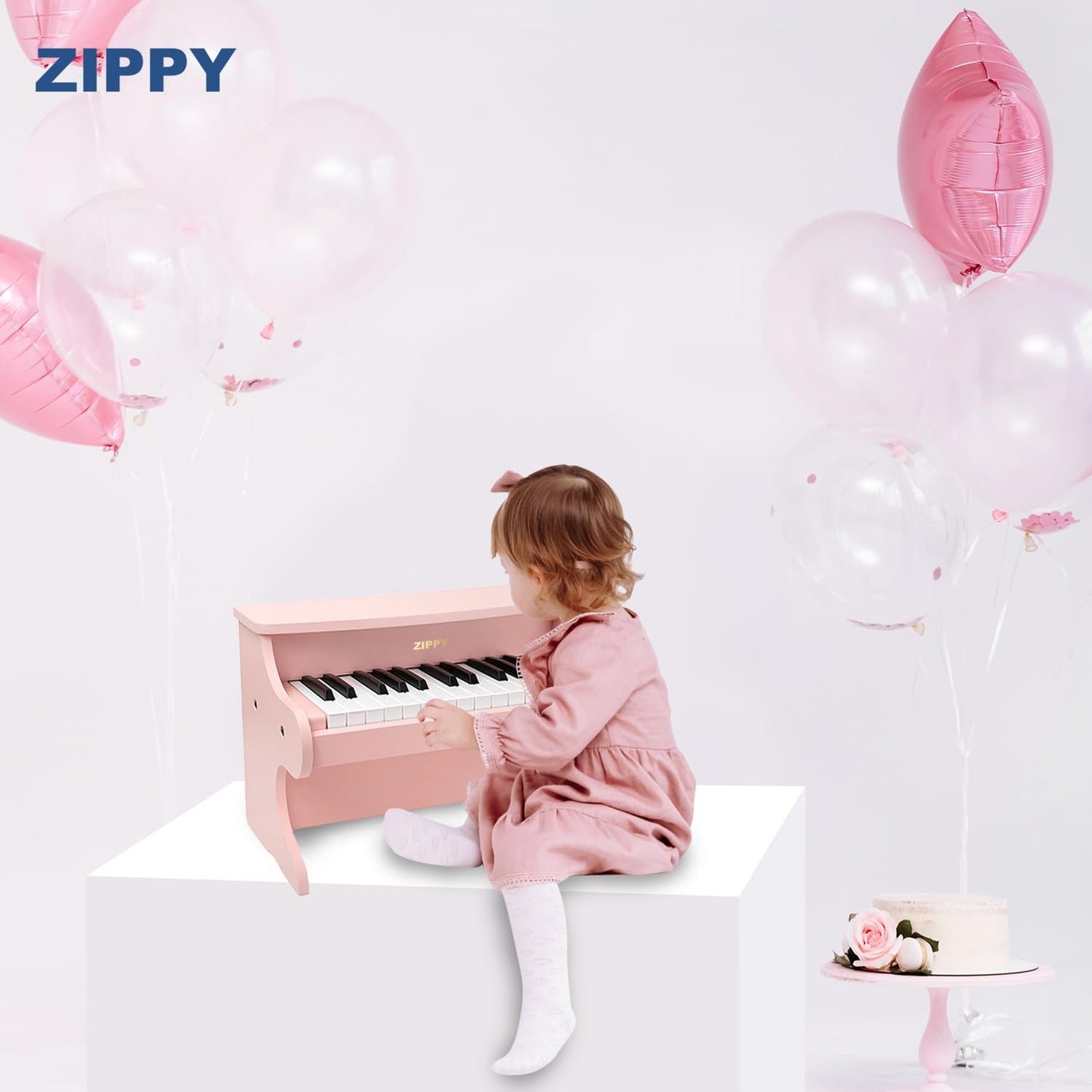 ZIPPY Kids Piano Keyboard – 25 Keys Digital Mini Piano for Kids (Pink)