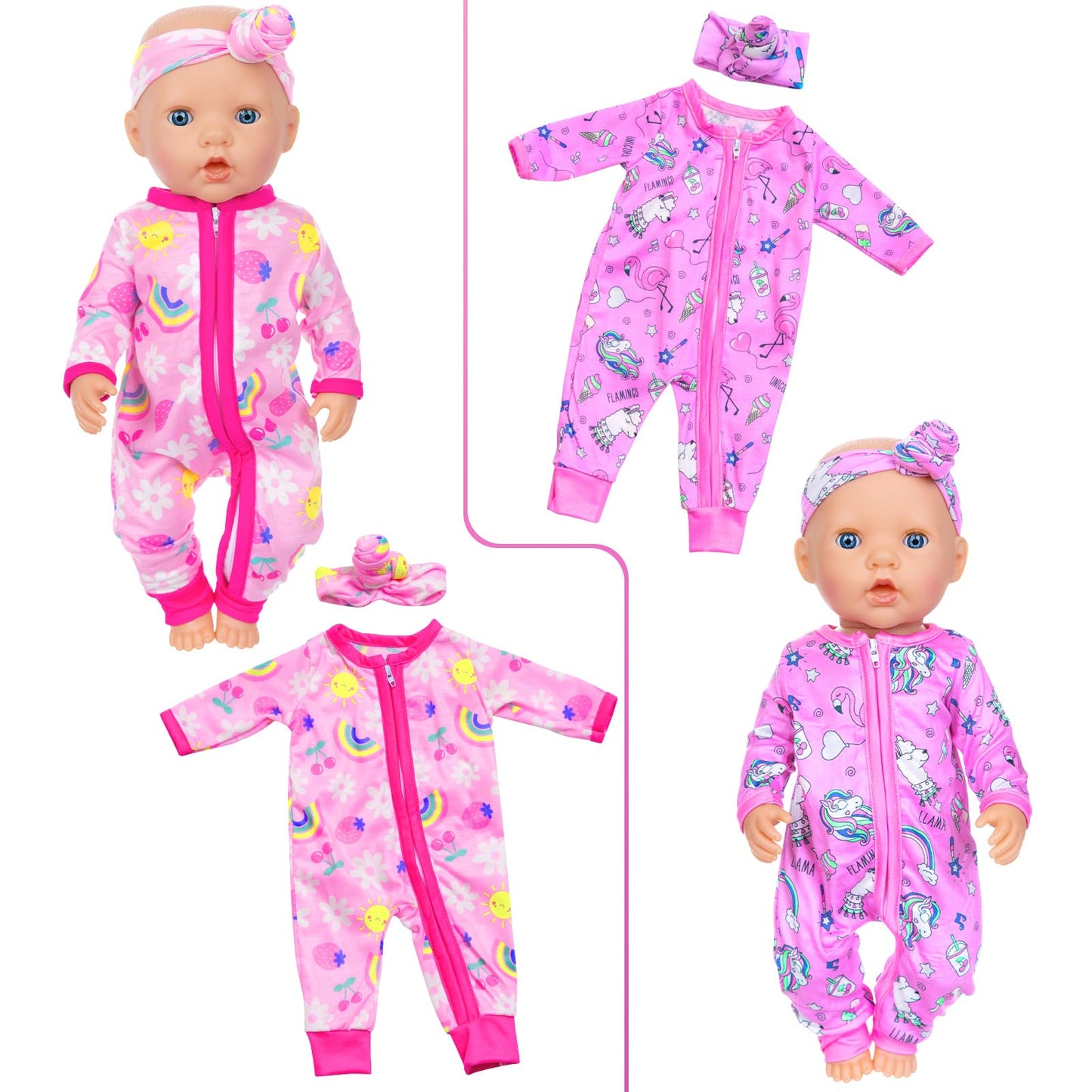 ZITA ELEMENT 5 Sets 14-18 Inch Doll Clothes Outfits — 10 Pcs for 15–18 Inch Dolls