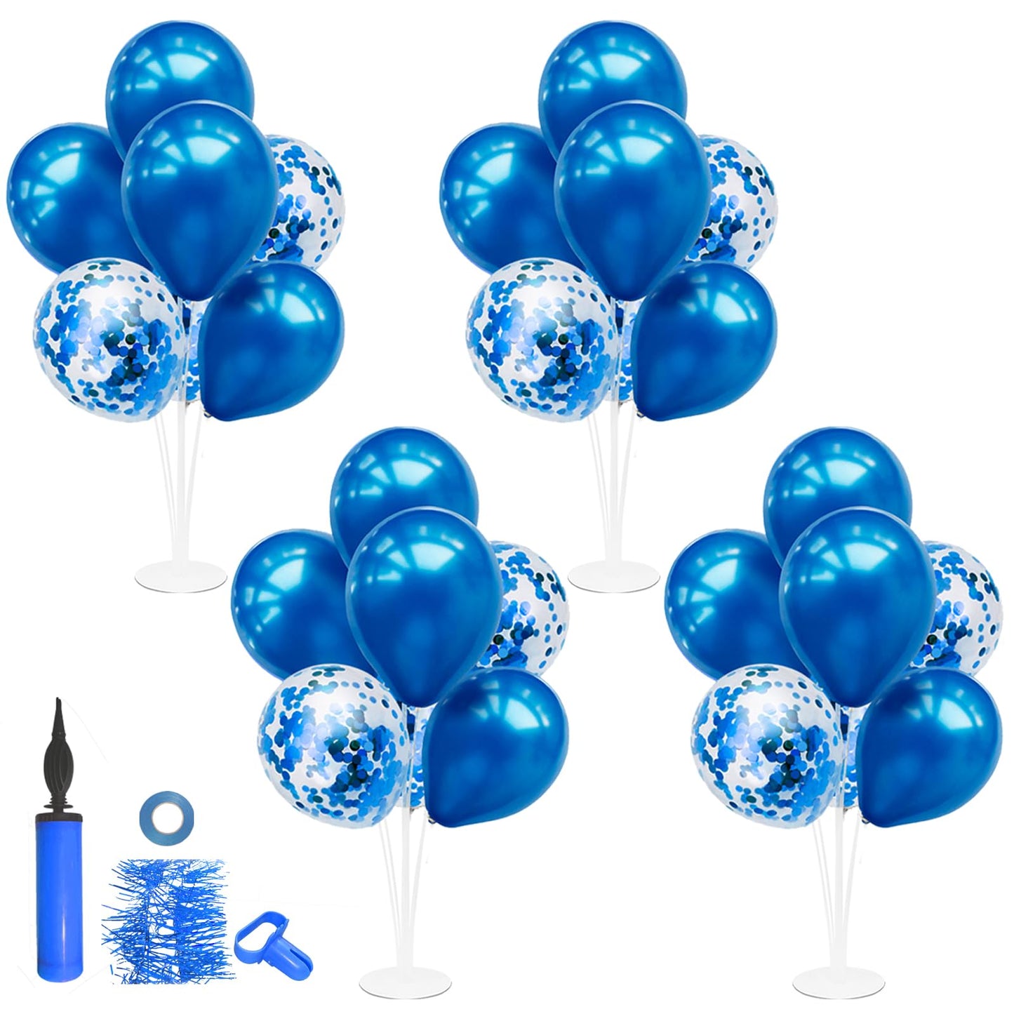 ZJDHPTY Blue Balloon Stand Centerpiece Kit – Birthday, Father's Day, Graduation (Blue Set4)