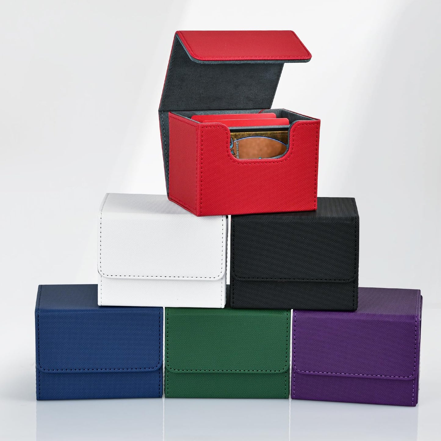 ZLCA Leather Magnetic Deck Box – Holds 120+ Single-Sleeved Cards for MTG and Other TCGs