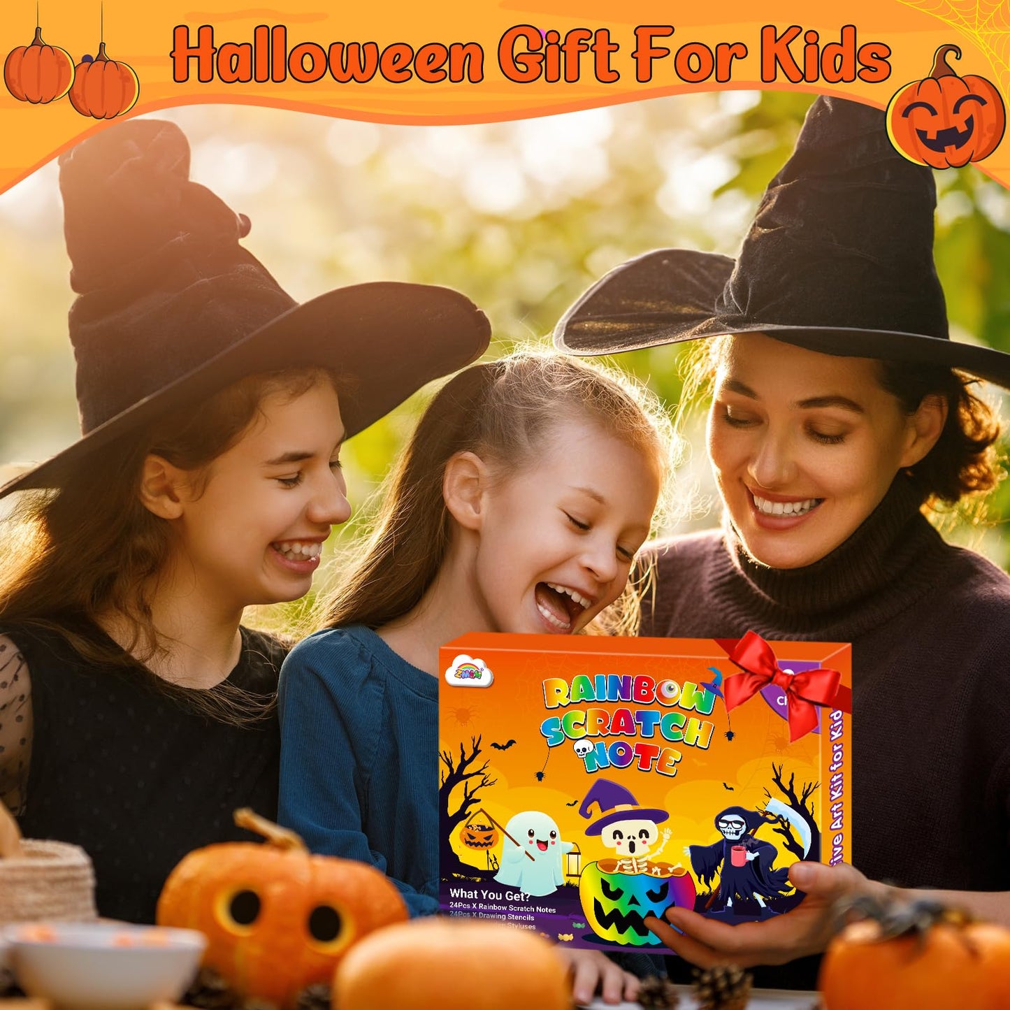 ZMLM Valentines Day Gifts: 24-Pack Scratch Rainbow Art Notebooks for Kids’ Classroom
