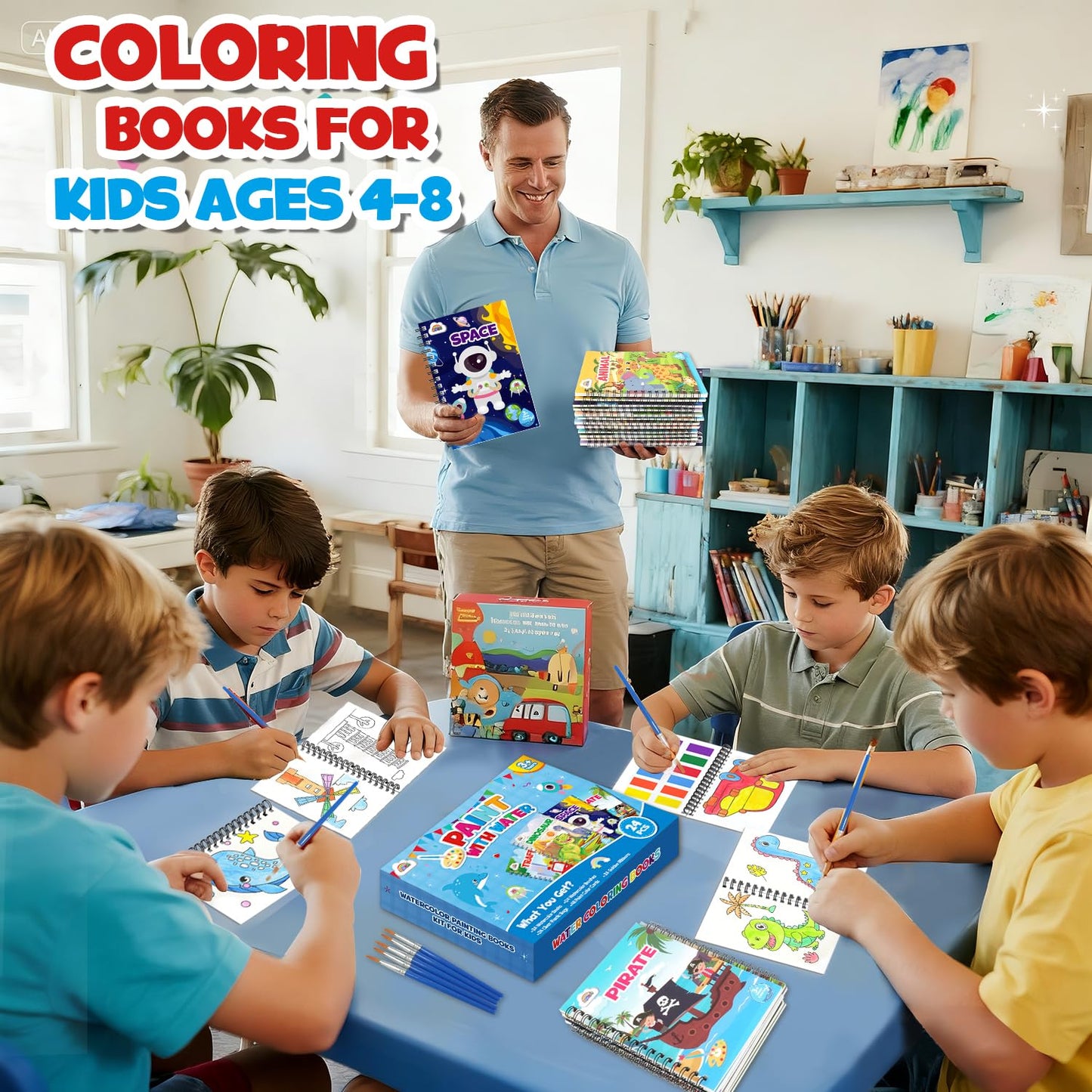 ZMLM 24 Water Coloring Books for Kids – Bulk Mini Coloring Books for Ages 4-8