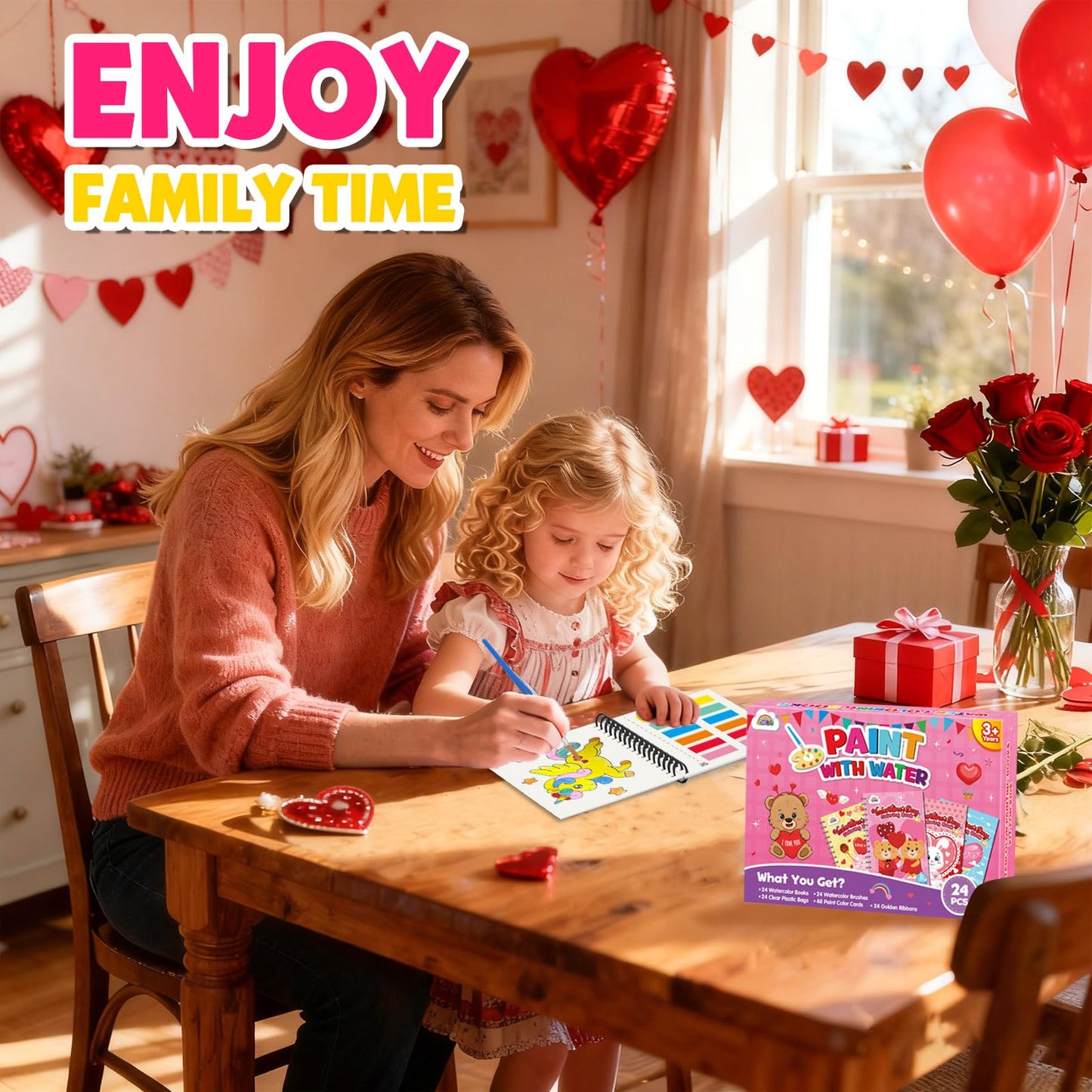 ZMLM 24 Water Coloring Books for Kids Valentines Bulk Set – Mini Coloring Books for Ages 4-8