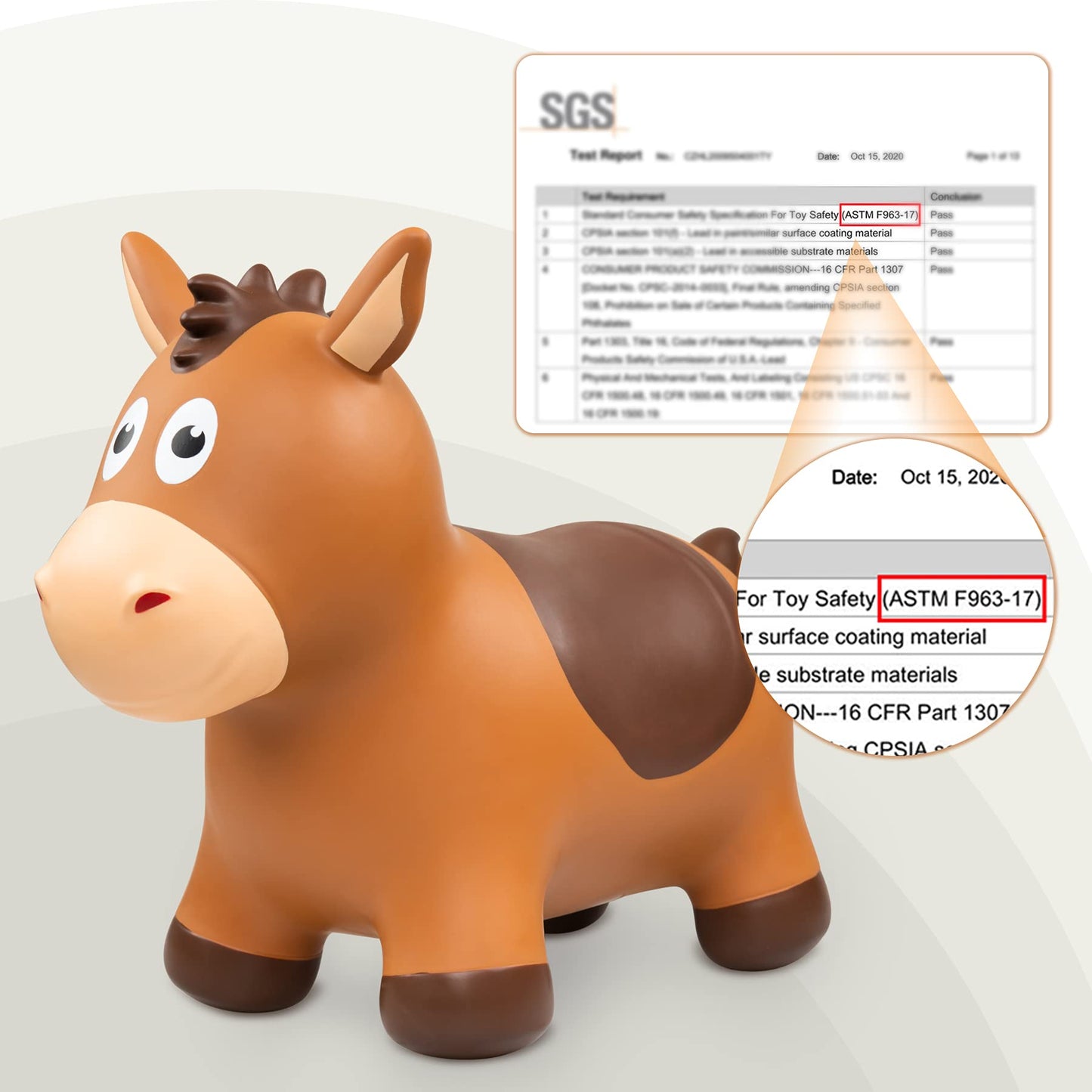 ZOOJOY Bouncy Horse Hopping Toy for Toddlers – Inflatable Ride-On for Indoor & Outdoor Play