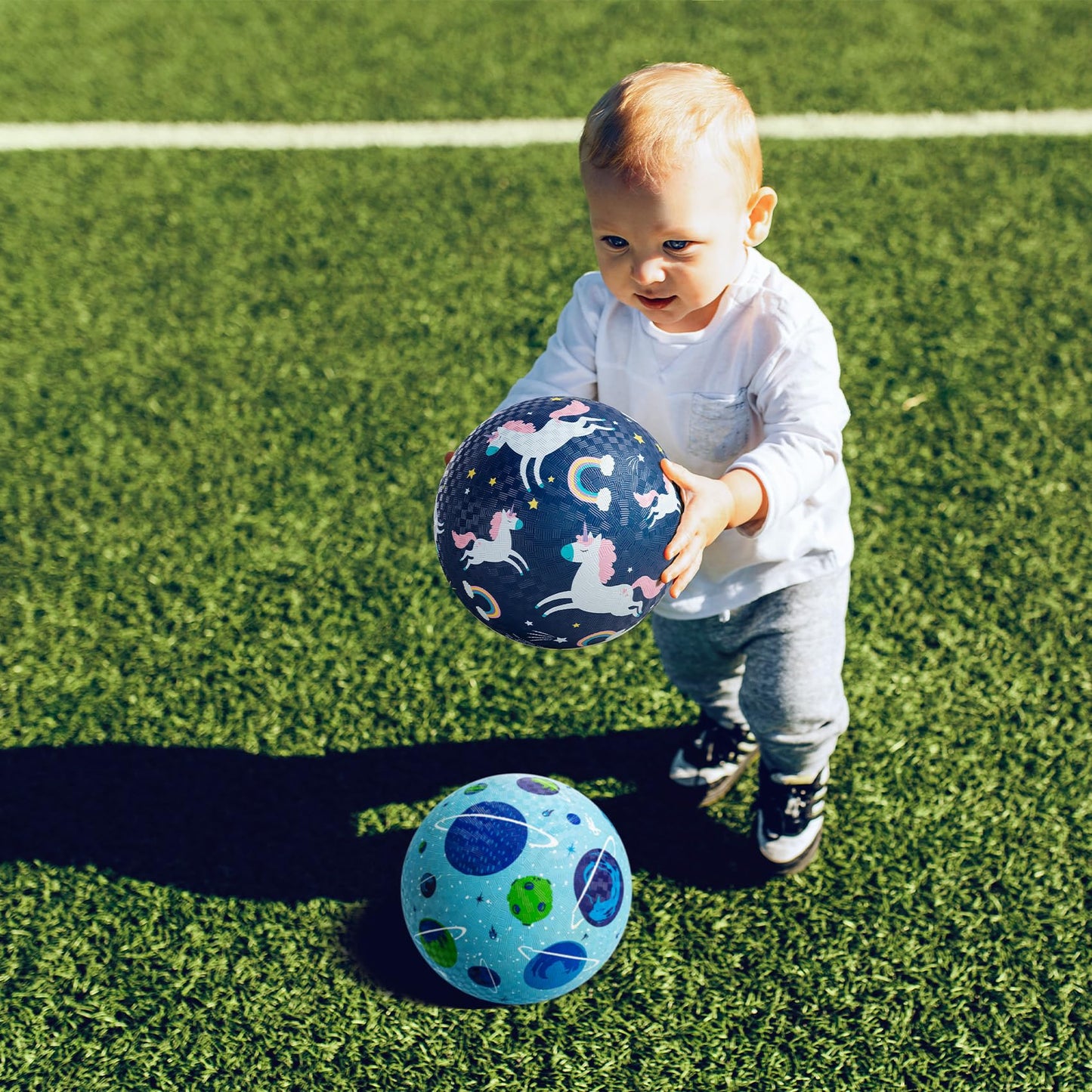 ZOOJOY Pack of 4 Playground Balls - 6-Inch Rubber Kickball Set for Toddlers 1-6 | Indoor & Outdoor Play
