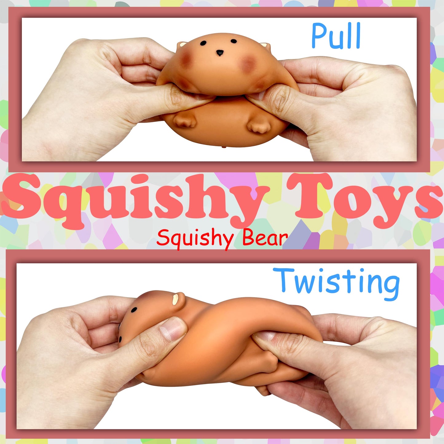 ZTATU Brown Bear Stress Ball – Squishy Fidget Toy for Adults & Kids
