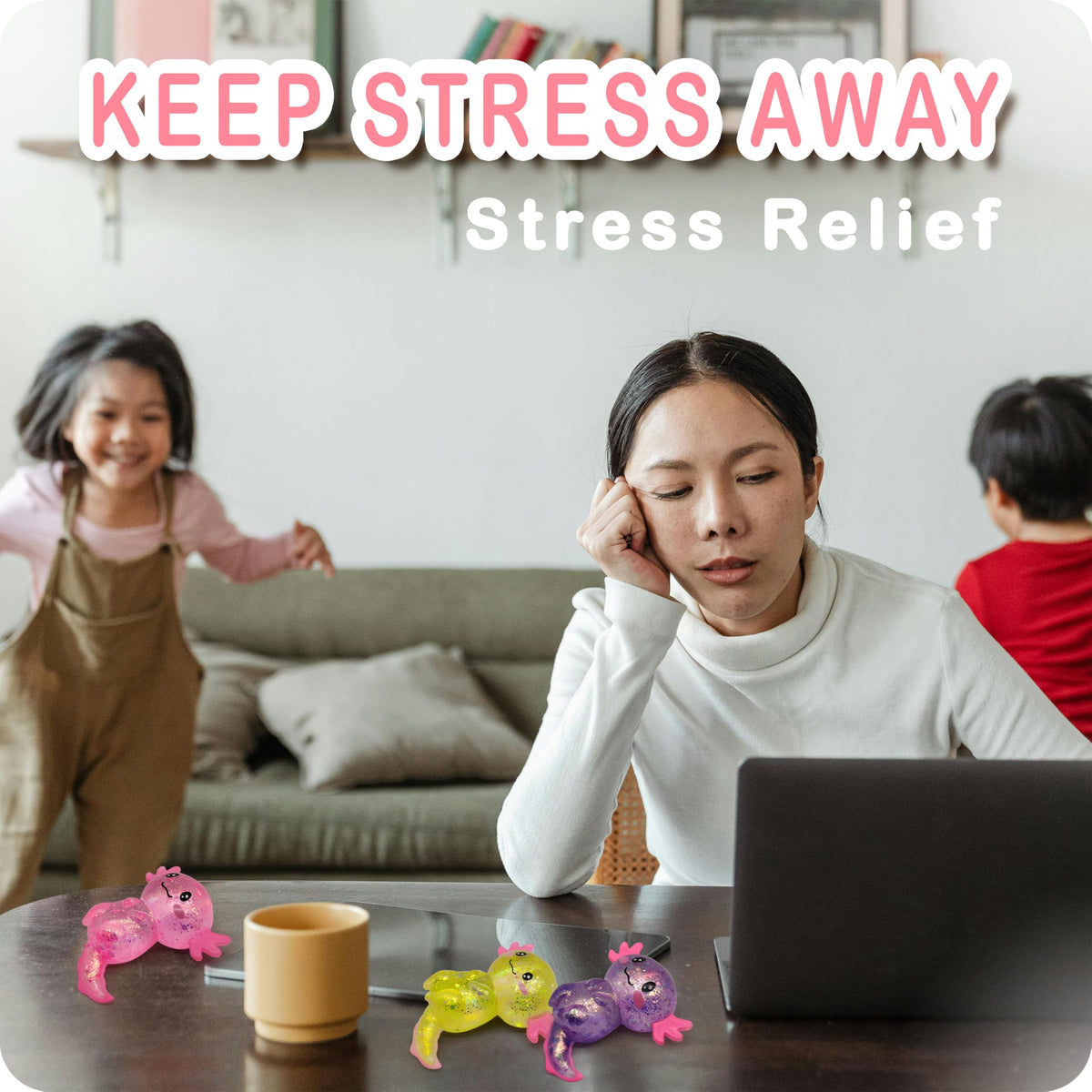 ZTATU Axolotl Stress Ball for Kids – Squishy Sensory Fidget Toy (Pink, 1 PCS)
