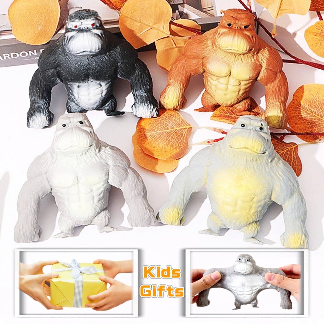 ZTATU Stretchy Monkey World Toy Grey | Squishy Monkey Toy for Stress Relief & Sensory Play (1-Pack)