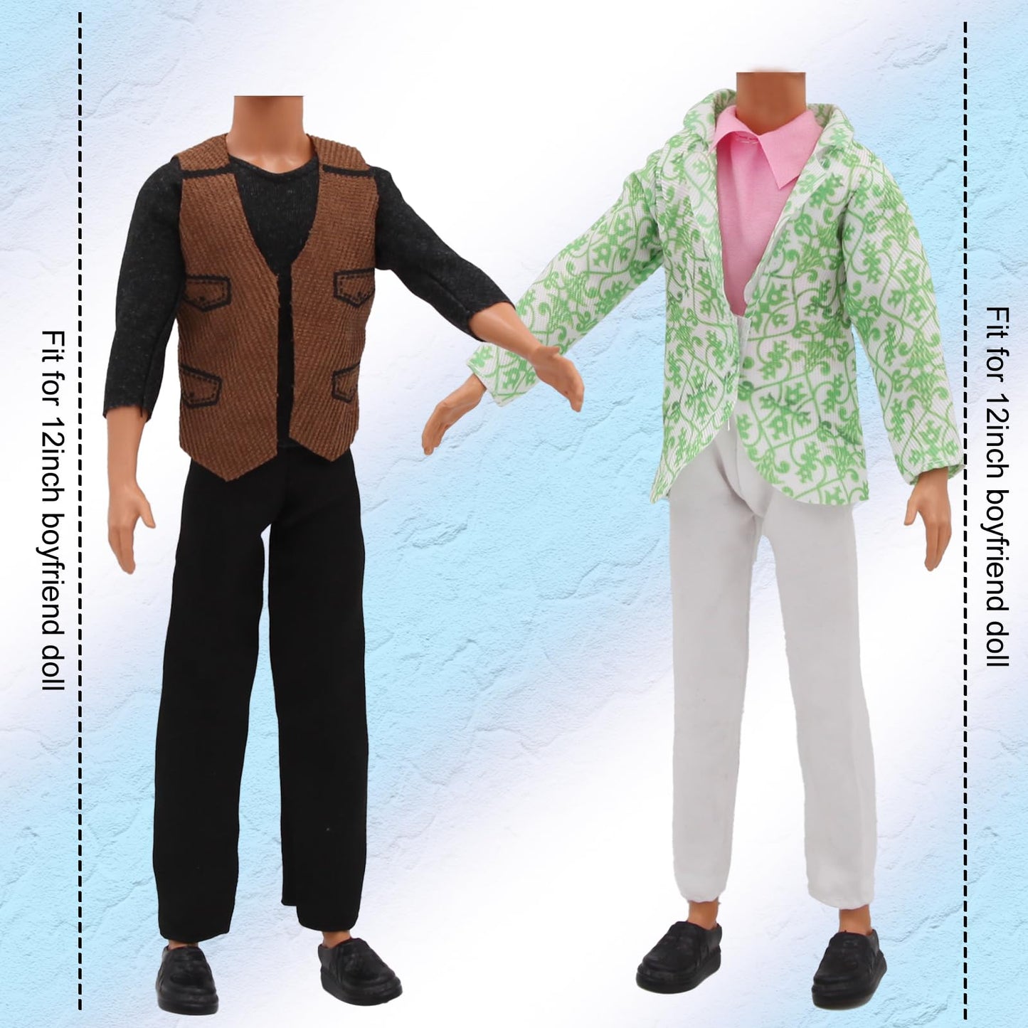 ZTWEDEN 12-Inch Boy Doll Clothes Set – Leather Jacket, Suit & More (6 Random Sets)