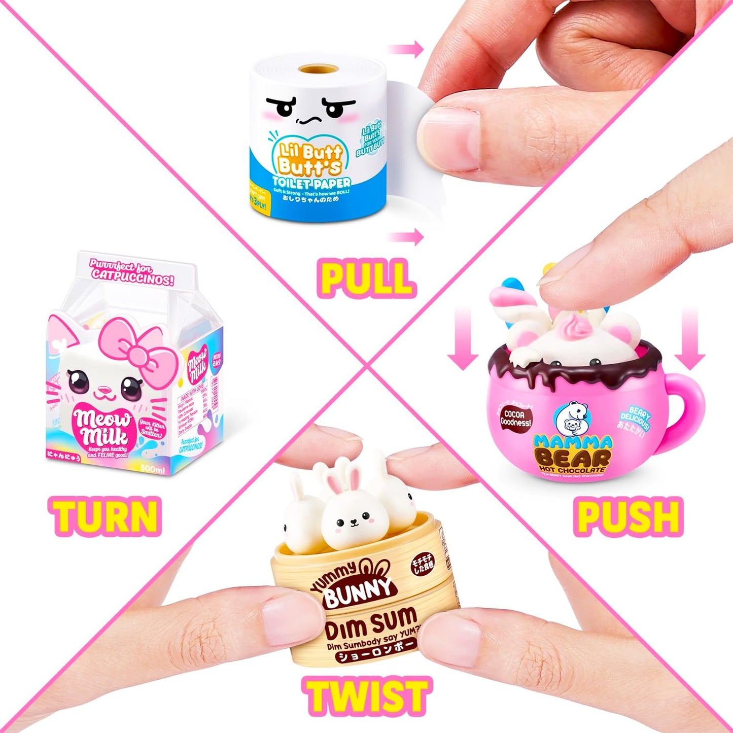 ZURU Kawaii Food Mini Brands Mystery Set – Surprise Mini Food Toys Bundle with Stickers