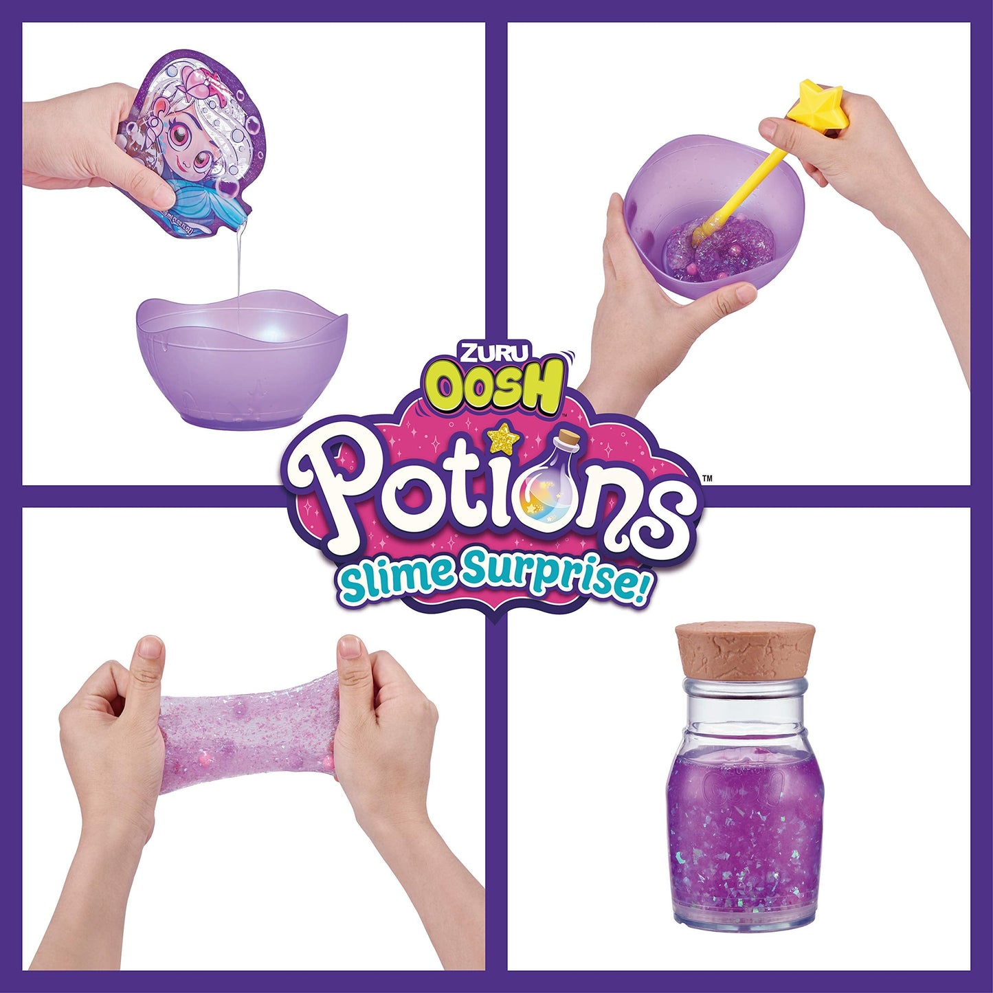 Oosh Potions Slime Surprise Purple — ZURU OOSH DIY Slime Kit with Sparkles, Beads & Glow Wand