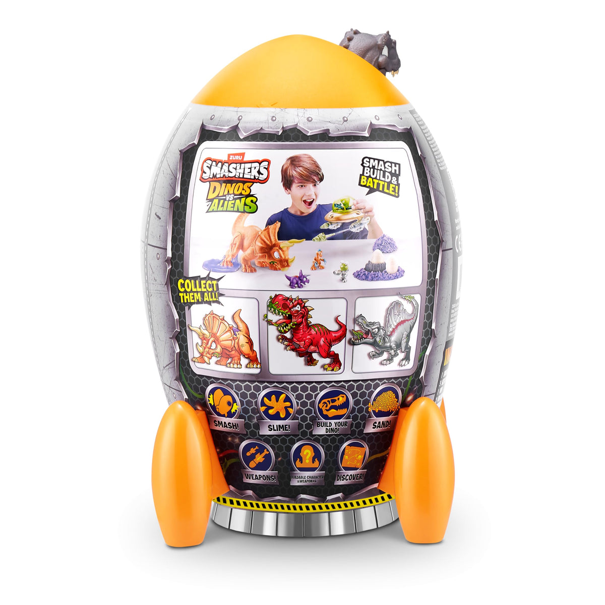 ZURU SMASHERS Dino vs Aliens Medium (Spinosaurus) – Smashable Egg Toy for Boys