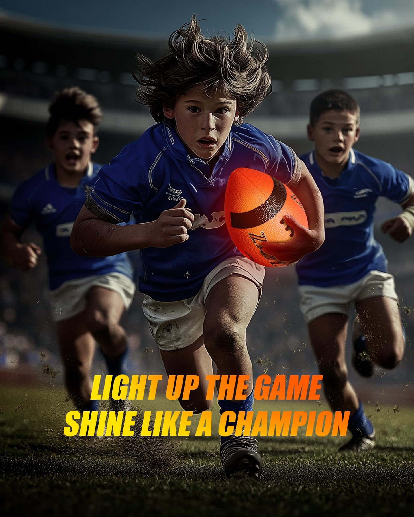 Zxyzz Glow in the Dark Football – USB-C Rechargeable, Size 6, for Kids Aged 6-14