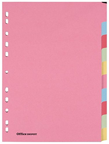 Punched Dividers A4 10 Part Multi Colour