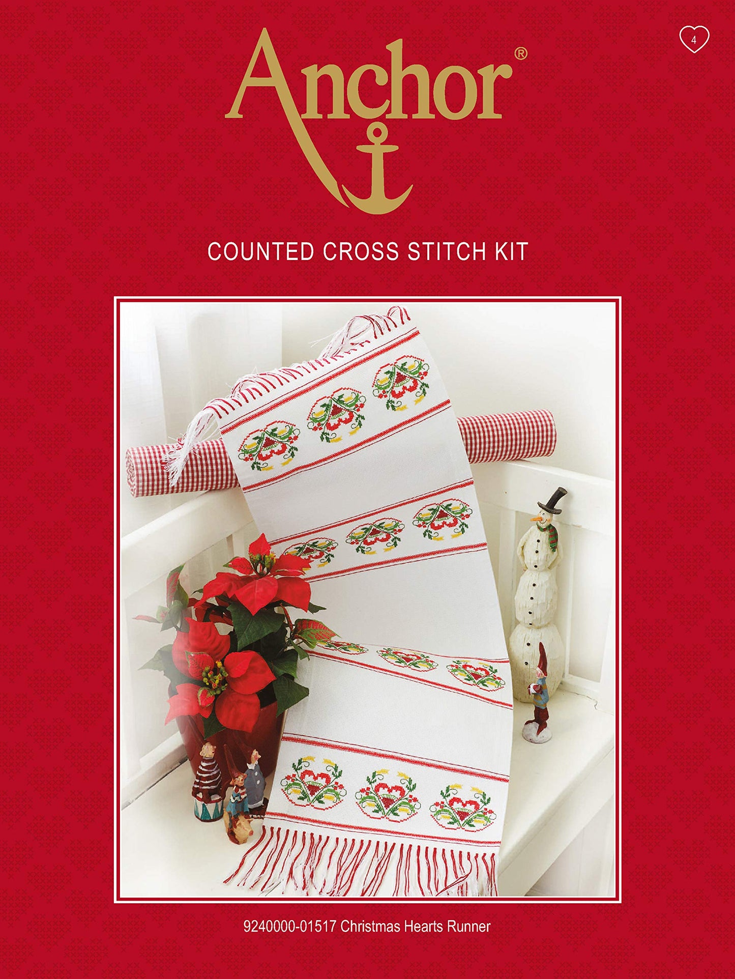 Anchor Counted Cross Stitch Kit: Essentials: Teddy Birth Sampler, Multi, 18 x 18cm