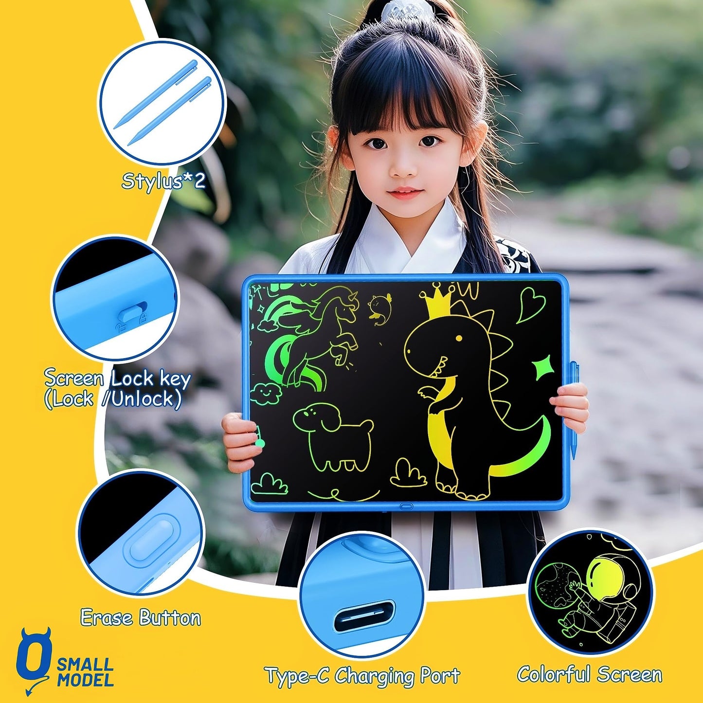 0 SMALL MODEL Kids 20-Inch LCD Writing Tablet – Reusable Drawing & Math Practice Toy