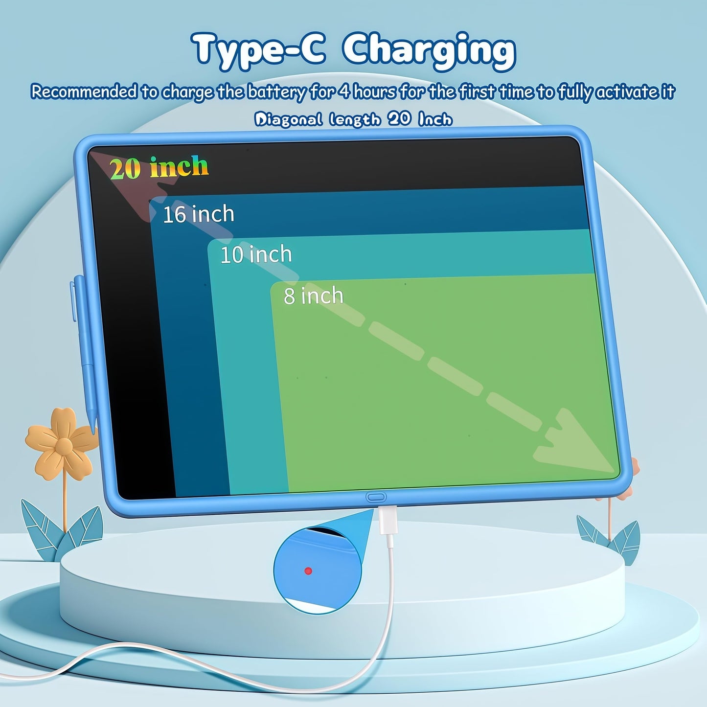 0 SMALL MODEL Kids 20-Inch LCD Writing Tablet – Reusable Drawing & Math Practice Toy