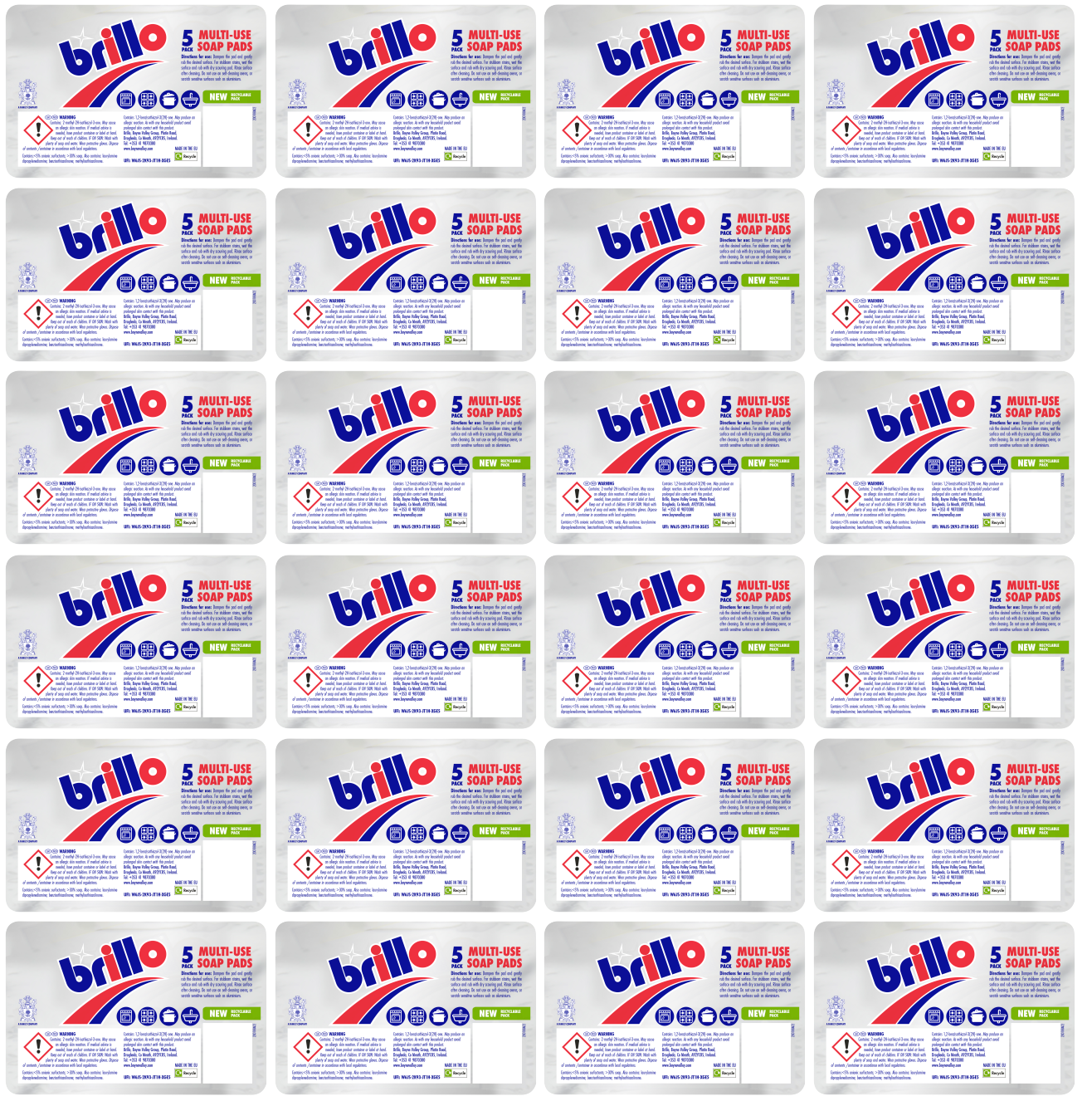 24 x Brillo Pads 5 Pack