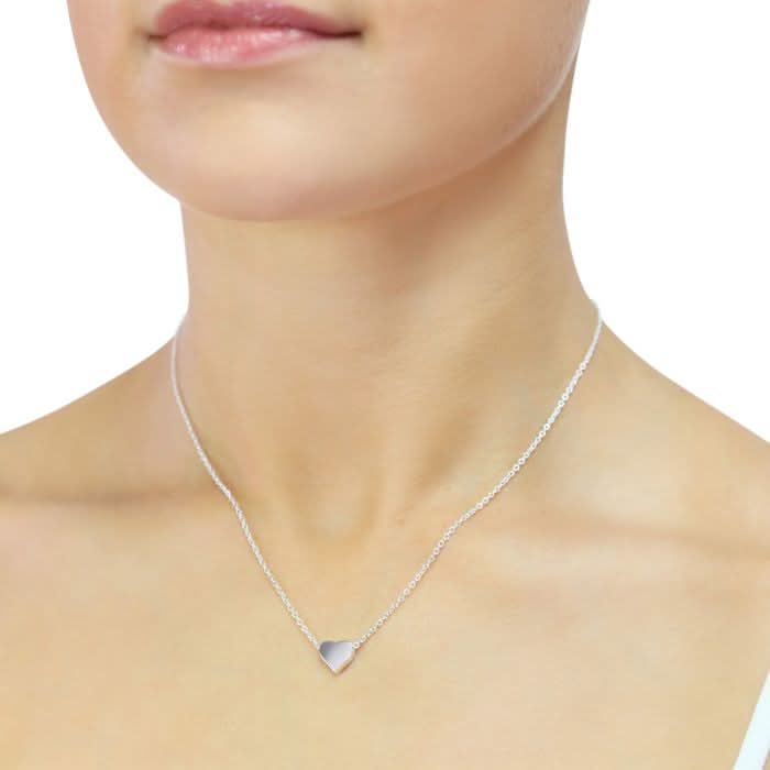 Beginnings Sterling Silver Single Heart 42+2cm Necklaces N3545