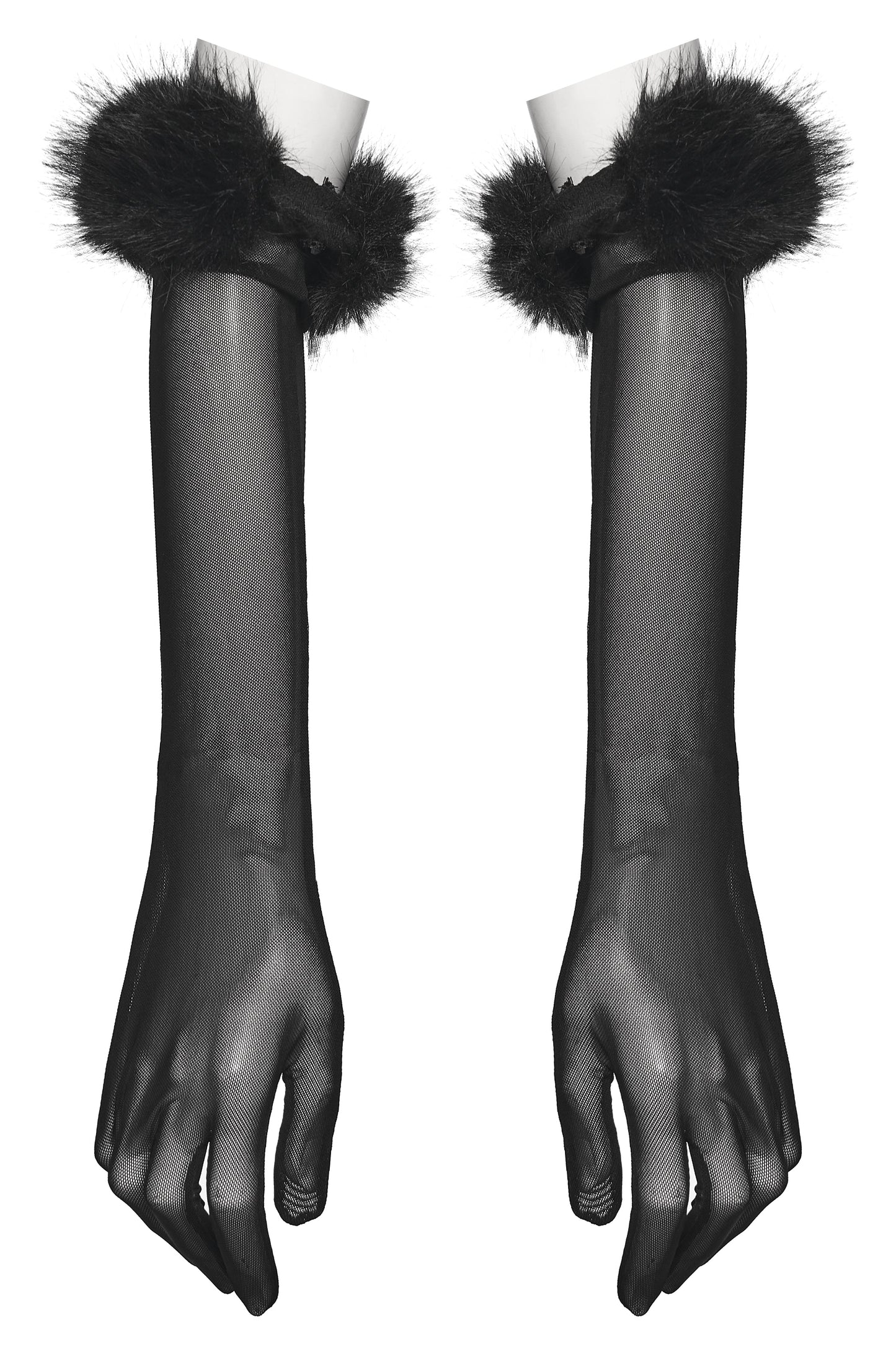 Punk Rave Fluffy Goth Gloves