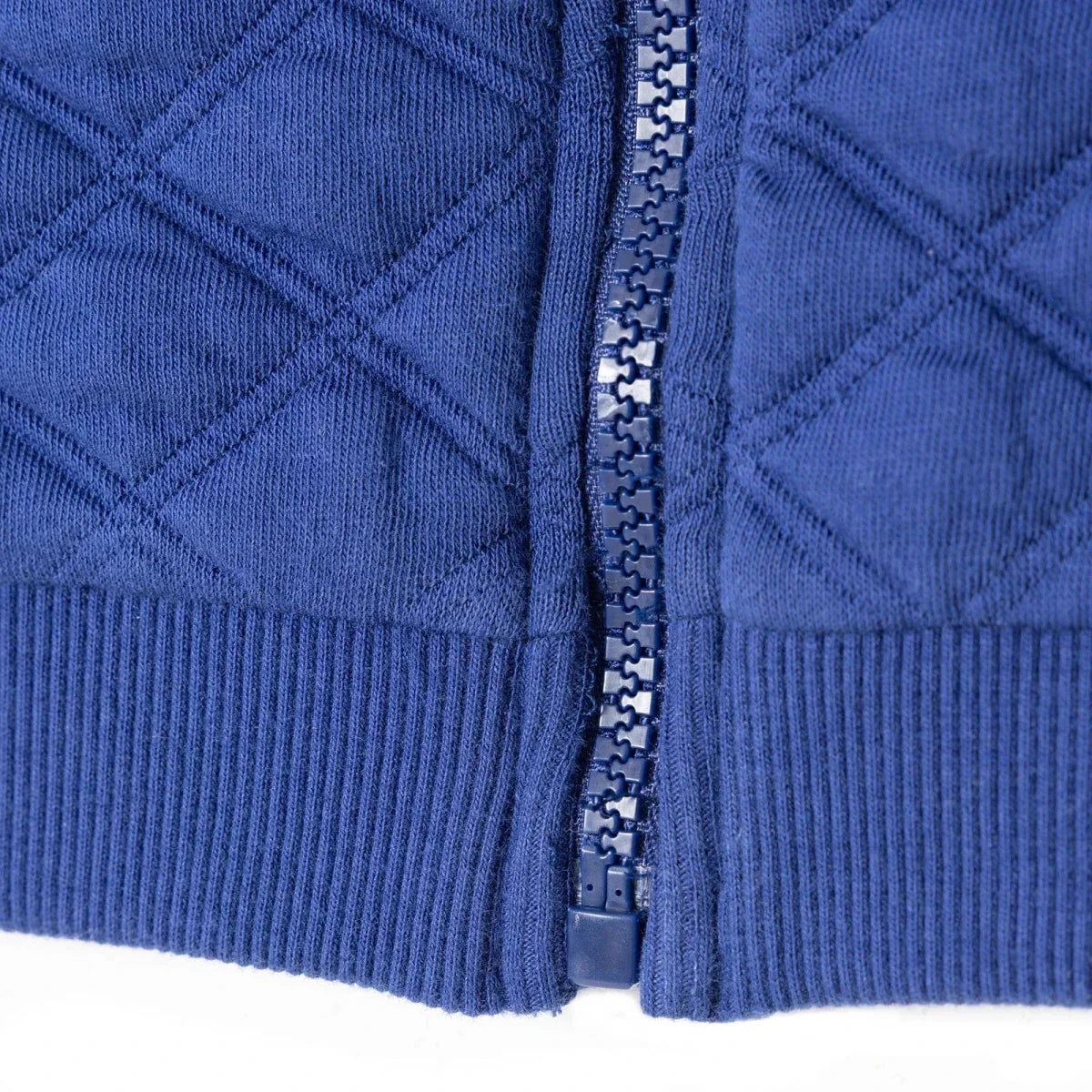 HelloBaby Boys Quilted Cardigan Nautical Print Zip Fastening Little Sailor Crew Neck Long Sleeve - Navy Blue