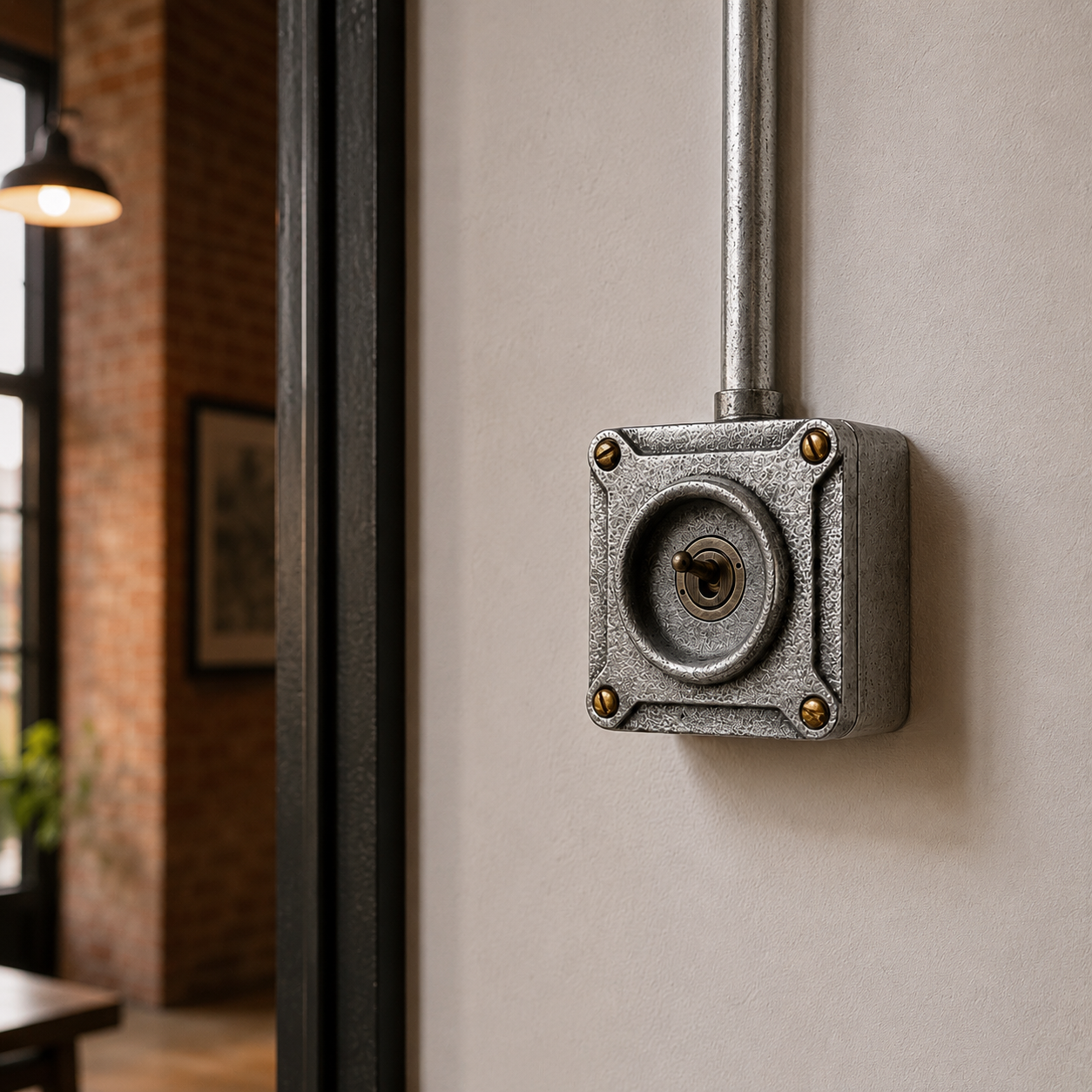Single Gang Cast Aluminium Conduit Toggle Light Switch | 2 Way