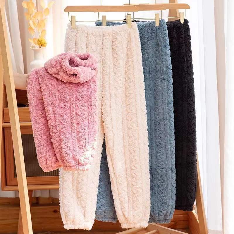 Women's Coral Fleece Thickened Warm Pants