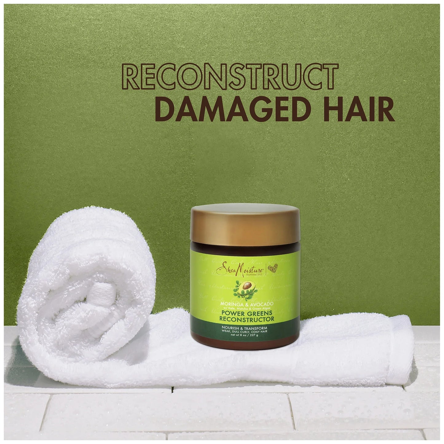 Shea Moisture Moringa & Avocado Power Greens Reconstructor 8 oz / 237 ml - For Weak, Brittle & Dry Hair