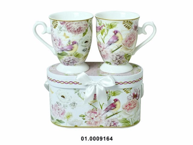 PORCELANA - GIFT BOX WITH 2 MUGS, 19X9X11CM
