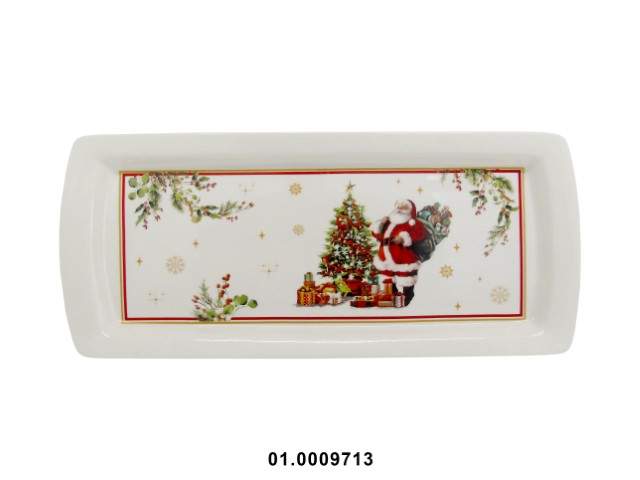 PORCELANA - RECTANGULAR SERVING DISH, CHRISTMAS COLOR, 37CM