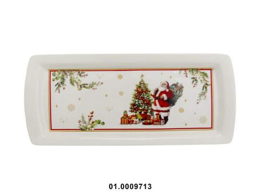 PORCELANA - RECTANGULAR SERVING DISH, CHRISTMAS COLOR, 37CM